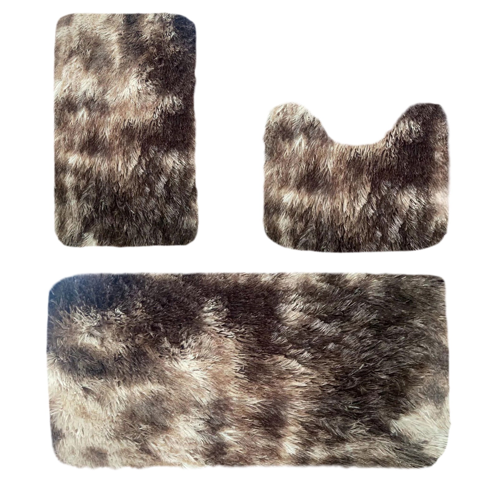 Tyidzon 5Pc Bath Mats for Bathroom, Quick-Dry Bathroom Rugs Sets Washable Non-Slip Bath Mat Ultra Soft Absorbent with U-Shaped Toilet for Bathroom, Tub, Shower, Gray 01-Brown - Image 8