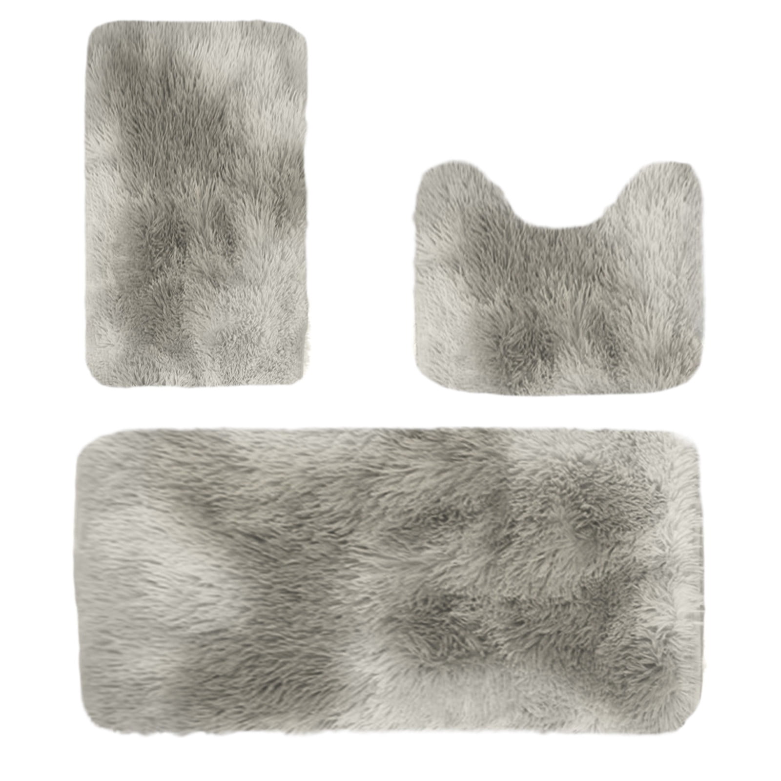 Tyidzon 5Pc Bath Mats for Bathroom, Quick-Dry Bathroom Rugs Sets Washable Non-Slip Bath Mat Ultra Soft Absorbent with U-Shaped Toilet for Bathroom, Tub, Shower, Gray 01-Gray - Image 8