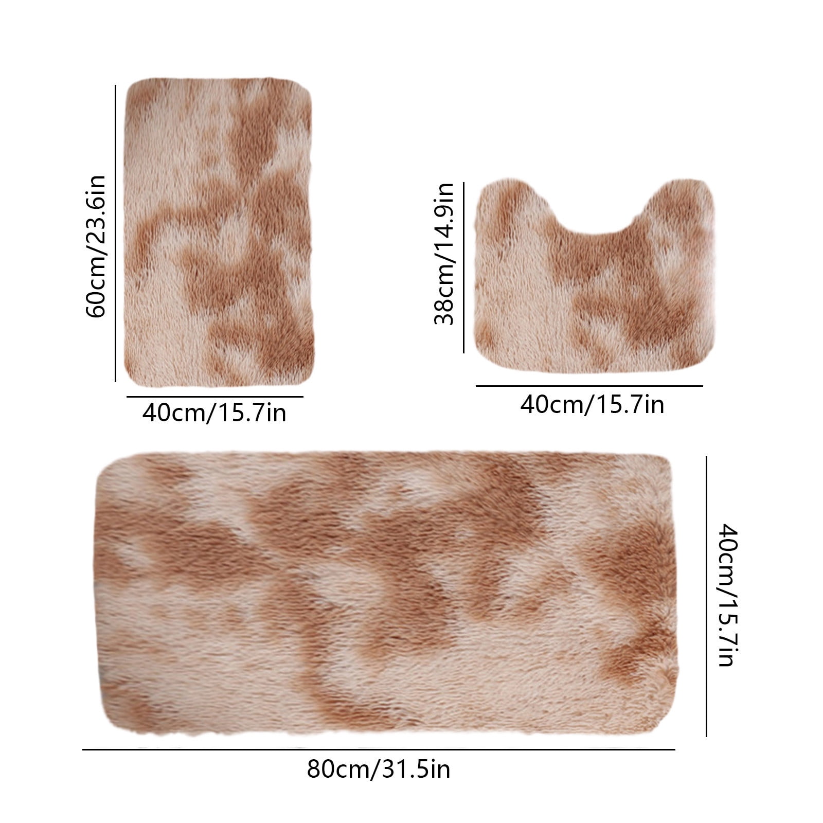 Tyidzon 5Pc Bath Mats for Bathroom, Quick-Dry Bathroom Rugs Sets Washable Non-Slip Bath Mat Ultra Soft Absorbent with U-Shaped Toilet for Bathroom, Tub, Shower, Gray 01-Khaki - Image 3