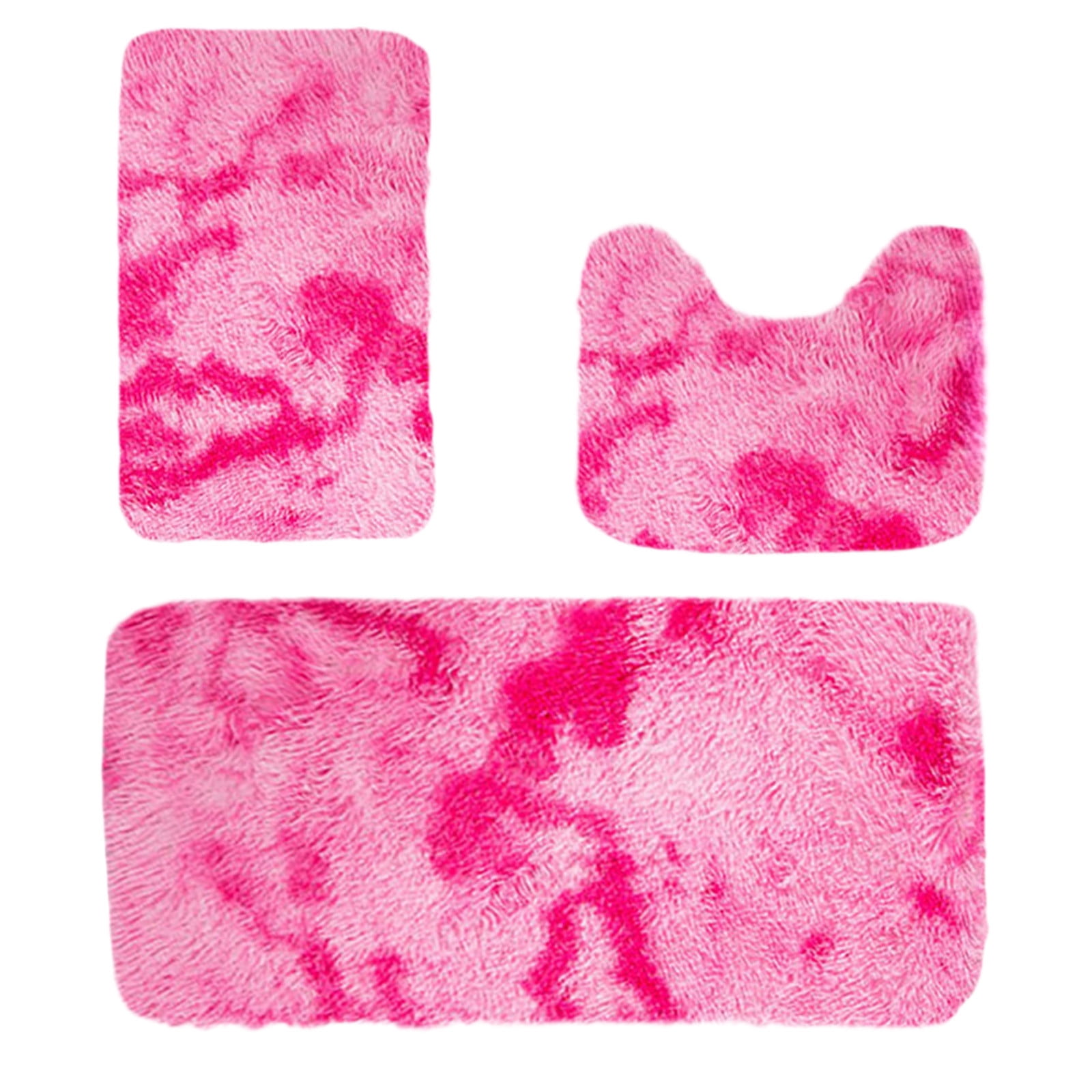 Tyidzon 5Pc Bath Mats for Bathroom, Quick-Dry Bathroom Rugs Sets Washable Non-Slip Bath Mat Ultra Soft Absorbent with U-Shaped Toilet for Bathroom, Tub, Shower, Gray 01-Pink - Image 8