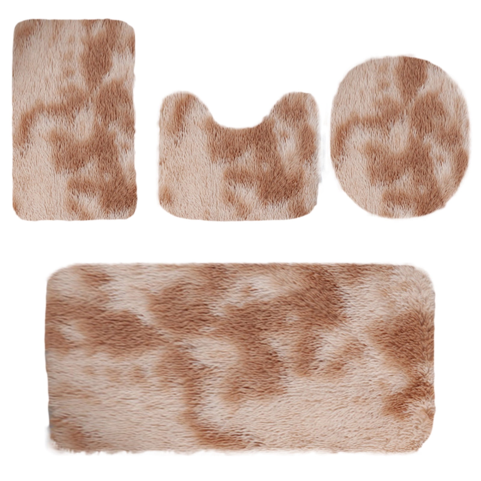 Tyidzon 5Pc Bath Mats for Bathroom, Quick-Dry Bathroom Rugs Sets Washable Non-Slip Bath Mat Ultra Soft Absorbent with U-Shaped Toilet for Bathroom, Tub, Shower, Gray 02-Khaki - Image 8