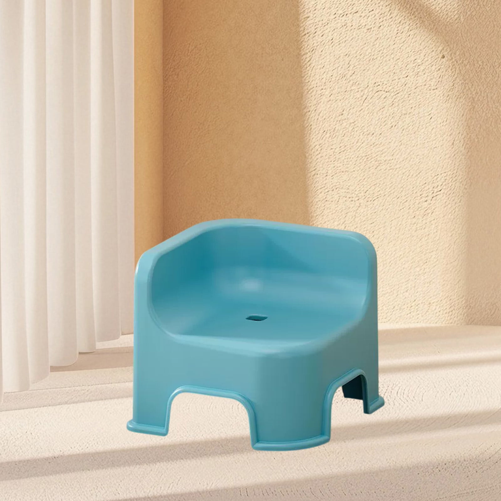 Wzzjkit Bathroom Small Stool Plastic Stool Children's Stool Home Stepping Non Slip Thickened Plastic Stool Baby Low Stool Bathing Stool Blue - Image 1