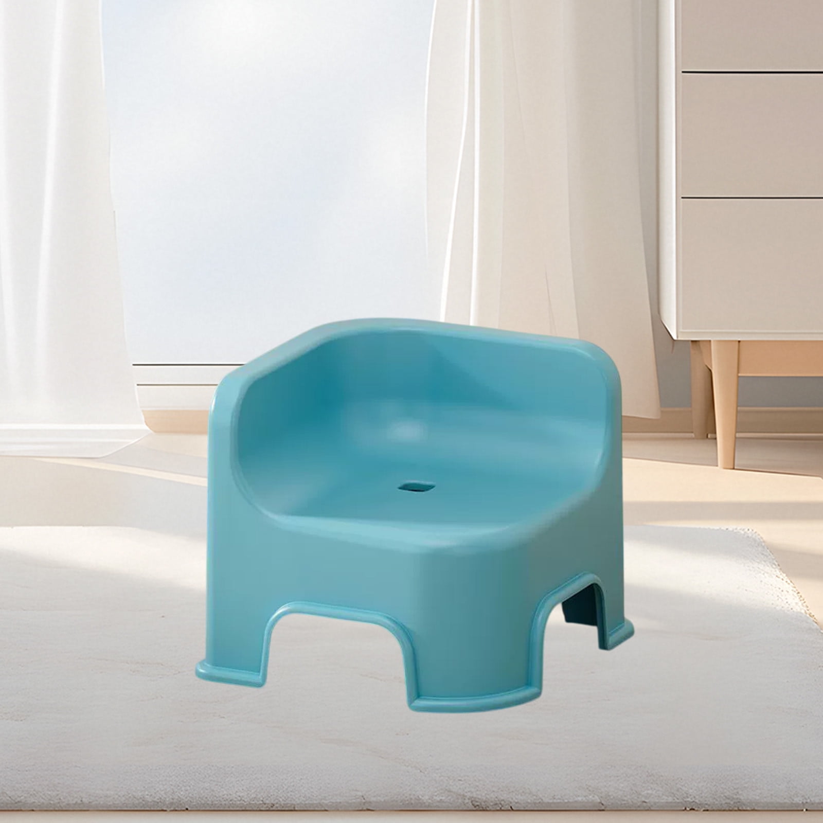 Wzzjkit Bathroom Small Stool Plastic Stool Children's Stool Home Stepping Non Slip Thickened Plastic Stool Baby Low Stool Bathing Stool Blue - Image 2