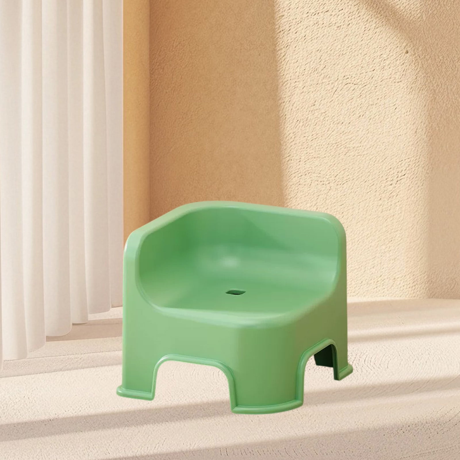 Wzzjkit Bathroom Small Stool Plastic Stool Children's Stool Home Stepping Non Slip Thickened Plastic Stool Baby Low Stool Bathing Stool Green - Image 1