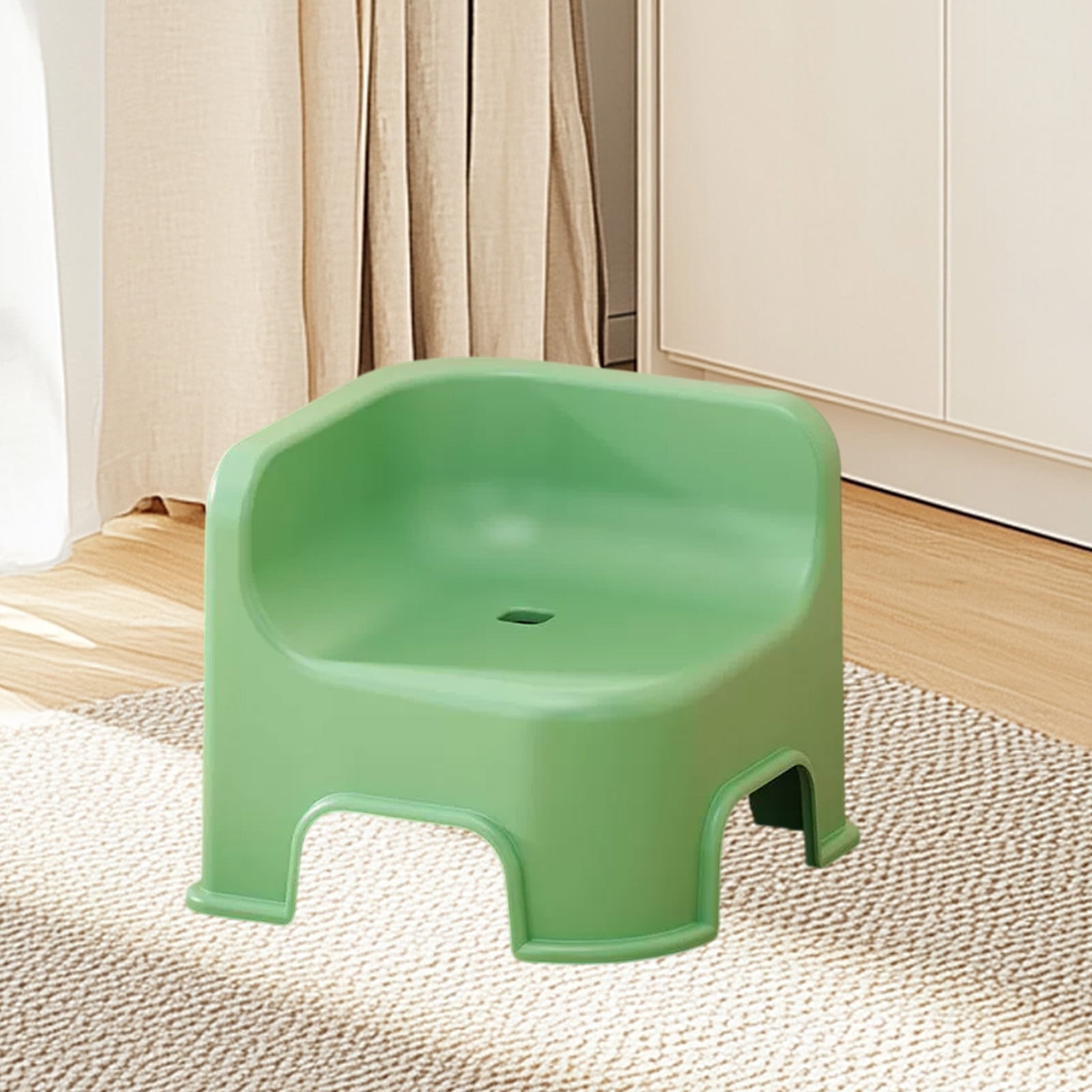 Wzzjkit Bathroom Small Stool Plastic Stool Children's Stool Home Stepping Non Slip Thickened Plastic Stool Baby Low Stool Bathing Stool Green - Image 5