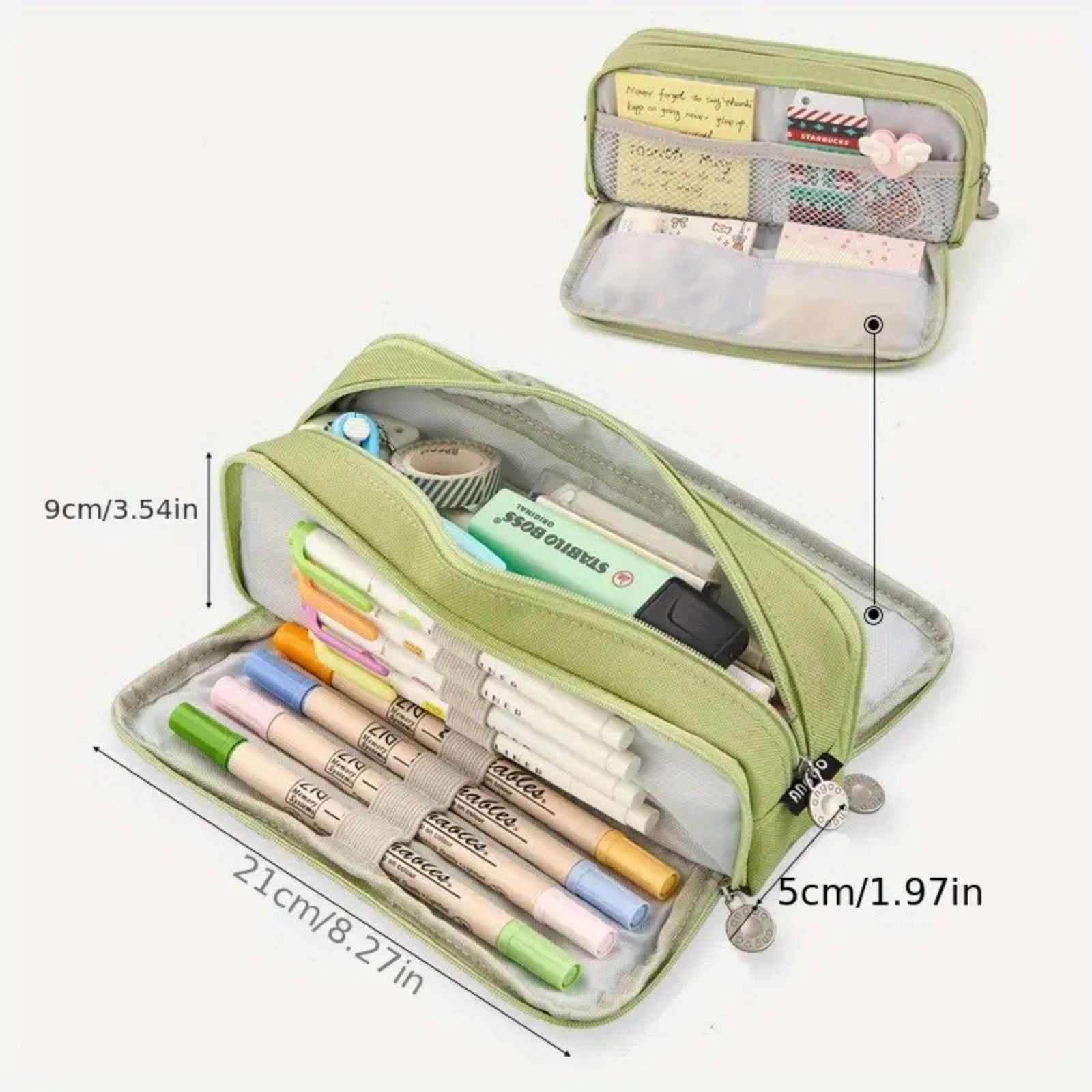 PALIFEUR Pencil Case Large Capacity Pencil Pouch, Multi-layer Aesthetic Pen Bag, Sturdy Multifunctional Pencil Bag, Pencil Box, Sky Blue - Image 3