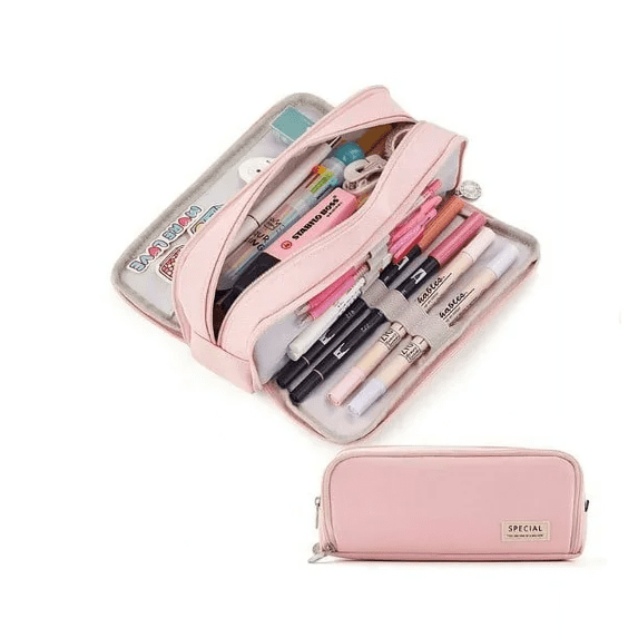 PALIFEUR Pencil Case Large Capacity Pencil Pouch, Multi-layer Aesthetic Pen Bag, Sturdy Multifunctional Pencil Bag, Pencil Box, Sky Blue Pink - Image 4