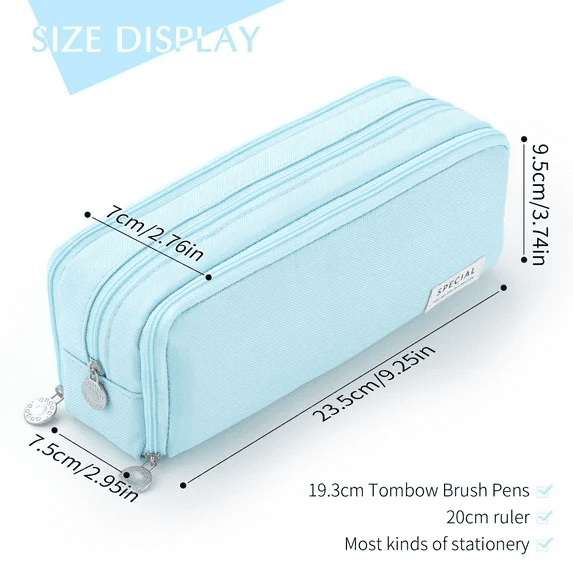 PALIFEUR Pencil Case Large Capacity Pencil Pouch, Multi-layer Aesthetic Pen Bag, Sturdy Multifunctional Pencil Bag, Pencil Box Sky Blue - Image 4