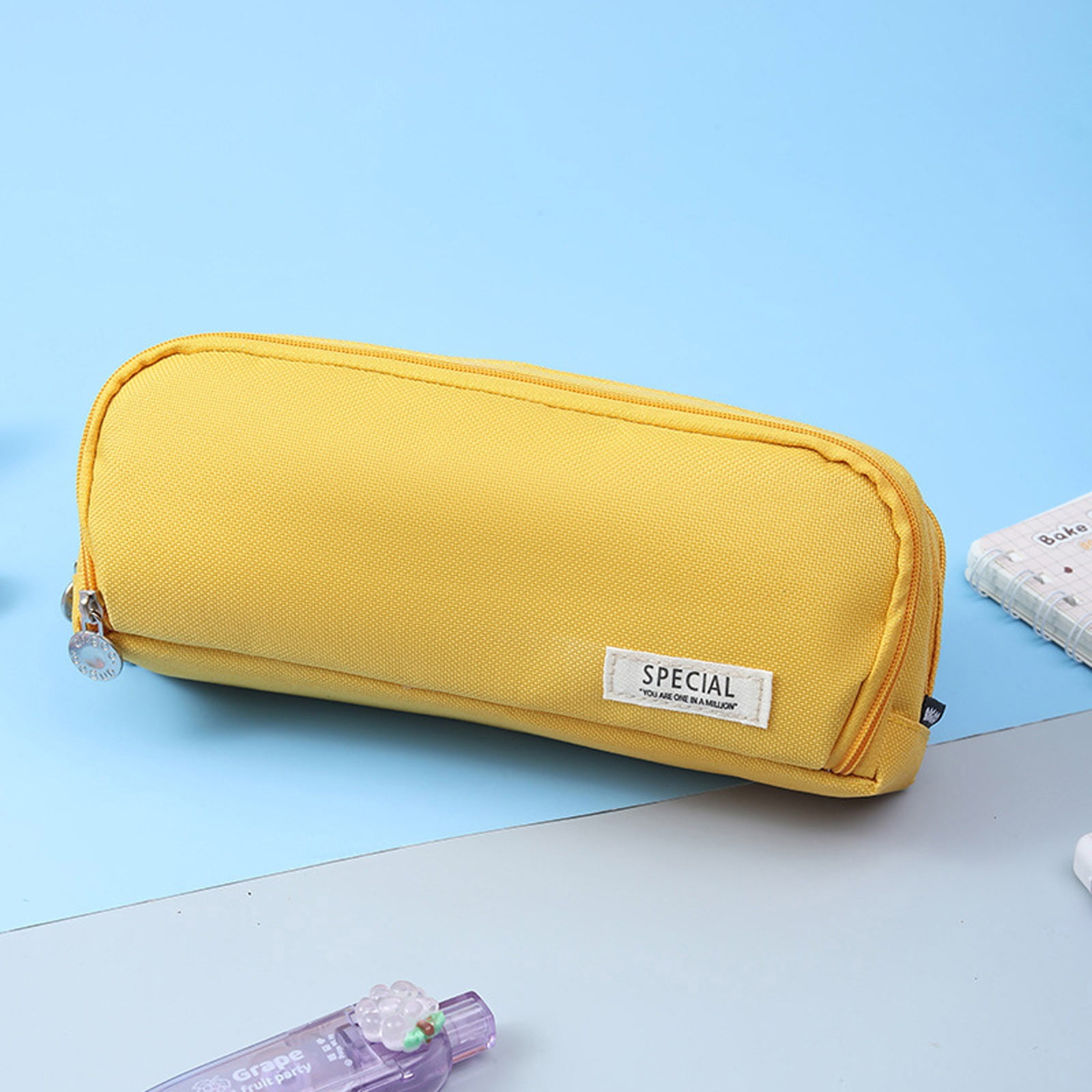 PALIFEUR Pencil Case Large Capacity Pencil Pouch, Multi-layer Aesthetic Pen Bag, Sturdy Multifunctional Pencil Bag, Pencil Box, Sky Blue Yellow - Image 6