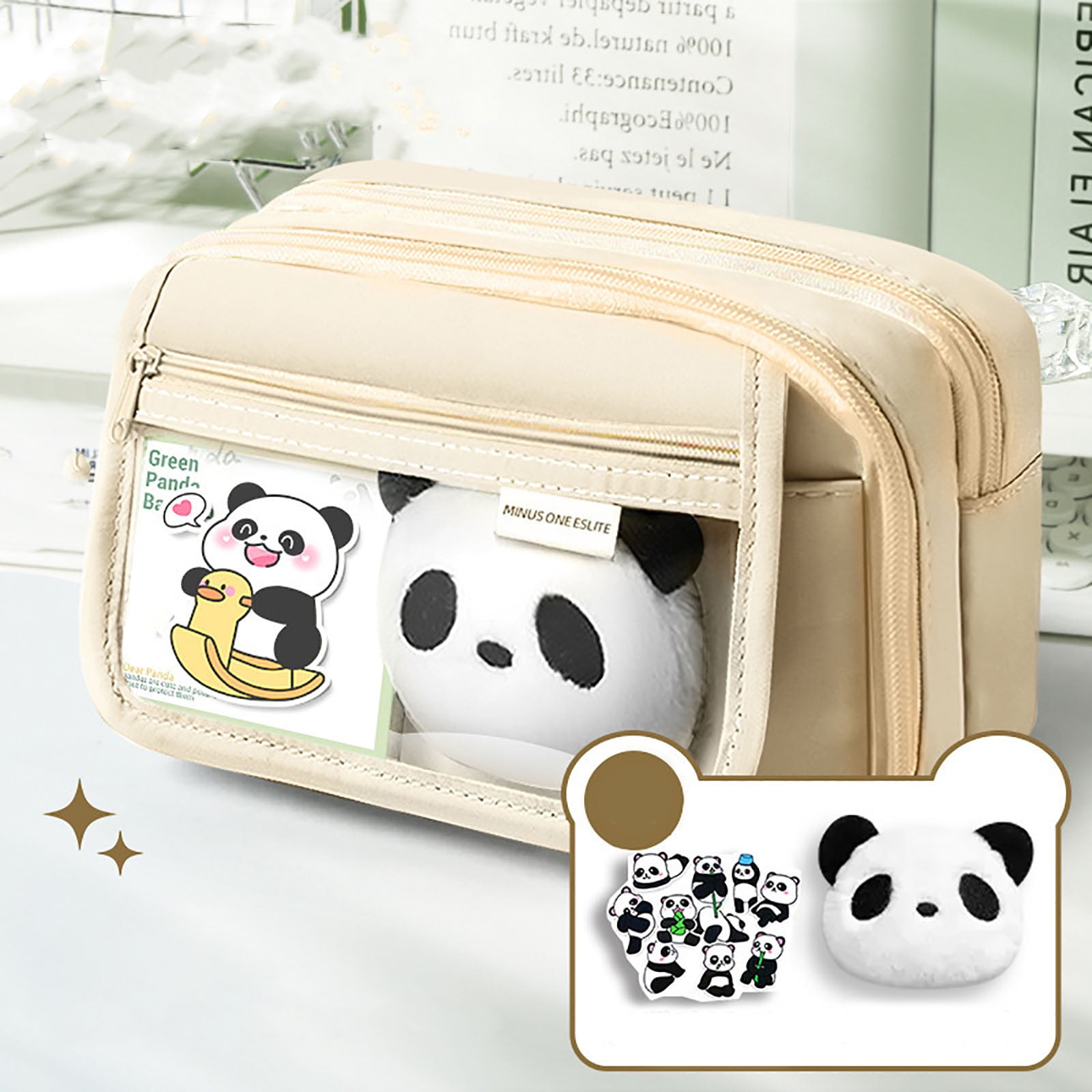 PALIFEUR Pencil Case Large Capacity Pencil Pouch, Multi-layer Aesthetic Pen Bag, Sturdy Multifunctional Pencil Bag, Pencil Box, Sky Blue Z-1-Beige - Image 1