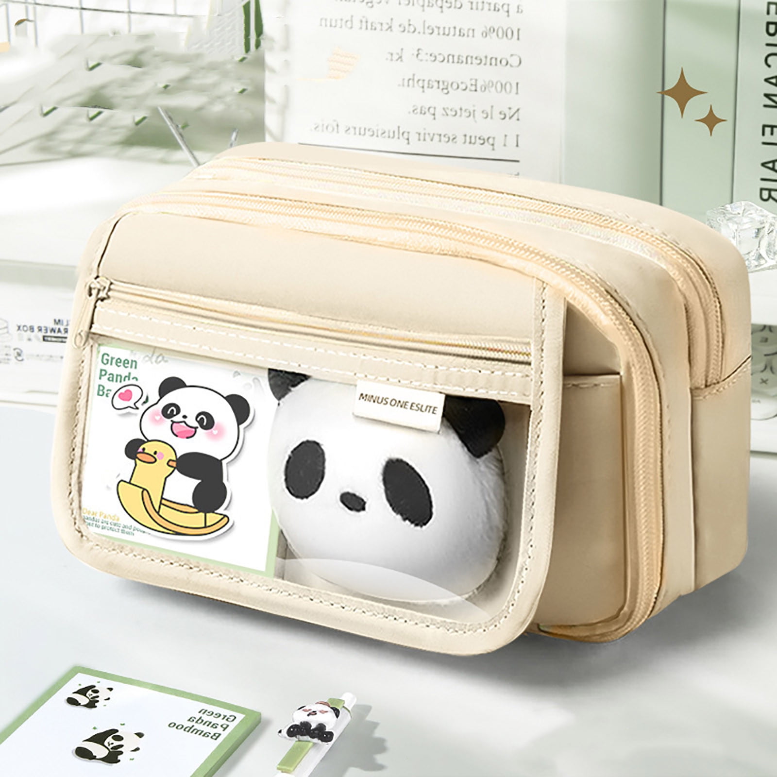 PALIFEUR Pencil Case Large Capacity Pencil Pouch, Multi-layer Aesthetic Pen Bag, Sturdy Multifunctional Pencil Bag, Pencil Box, Sky Blue Z-1-Beige - Image 6