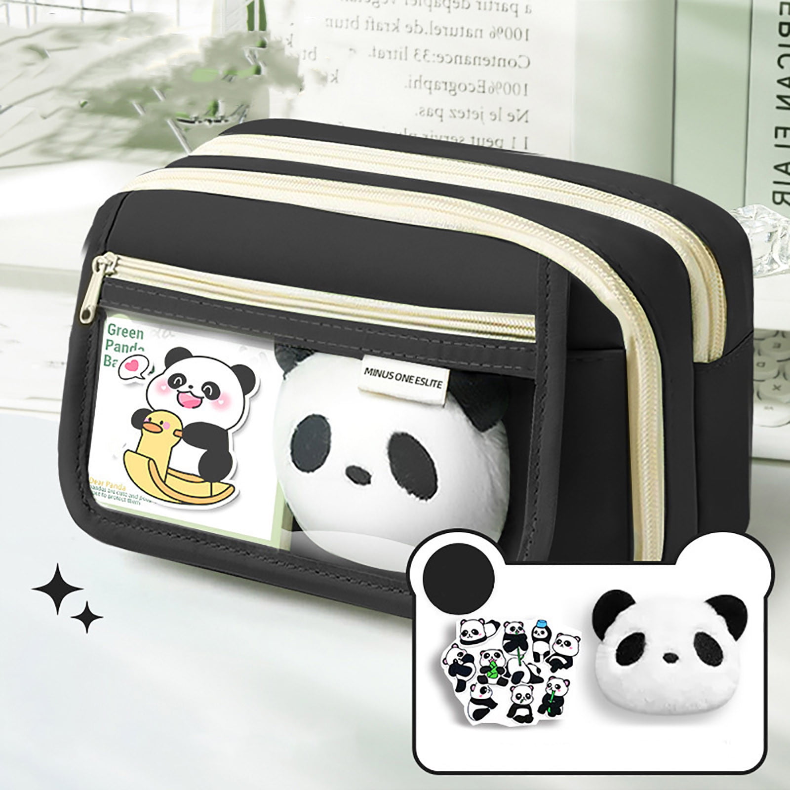 PALIFEUR Pencil Case Large Capacity Pencil Pouch, Multi-layer Aesthetic Pen Bag, Sturdy Multifunctional Pencil Bag, Pencil Box, Sky Blue Z-1-Black - Image 1