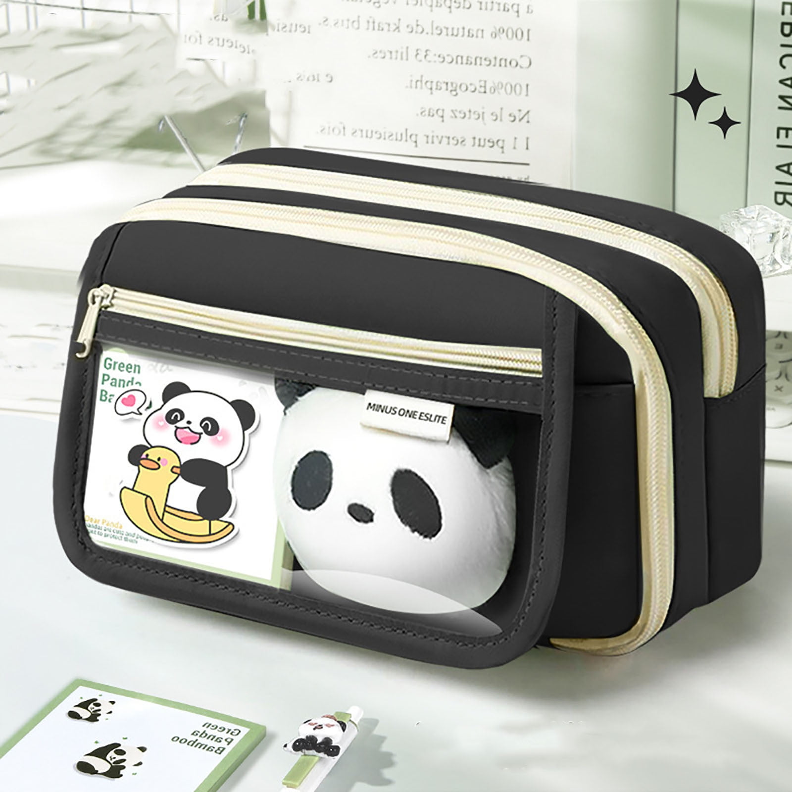 PALIFEUR Pencil Case Large Capacity Pencil Pouch, Multi-layer Aesthetic Pen Bag, Sturdy Multifunctional Pencil Bag, Pencil Box, Sky Blue Z-1-Black - Image 6