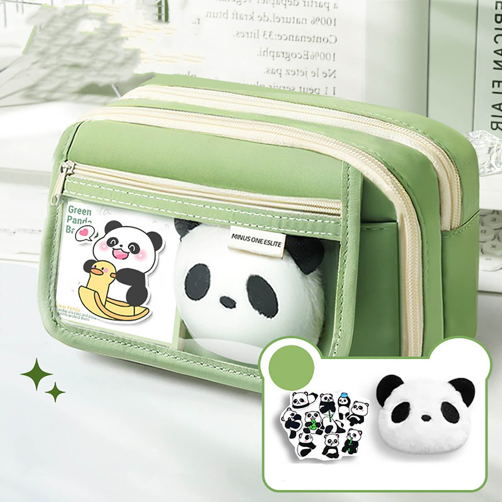 PALIFEUR Pencil Case Large Capacity Pencil Pouch, Multi-layer Aesthetic Pen Bag, Sturdy Multifunctional Pencil Bag, Pencil Box, Sky Blue Z-1-Green - Image 1