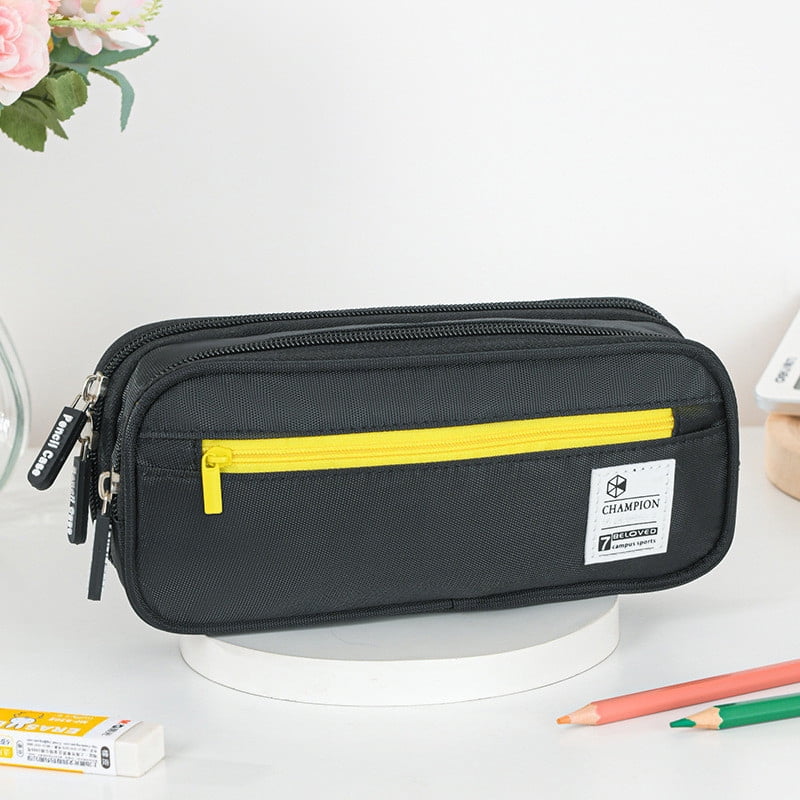 PALIFEUR Pencil Case Large Capacity Pencil Pouch, Multi-layer Aesthetic Pen Bag, Sturdy Multifunctional Pencil Bag, Pencil Box, Sky Blue Z-2-Black - Image 1