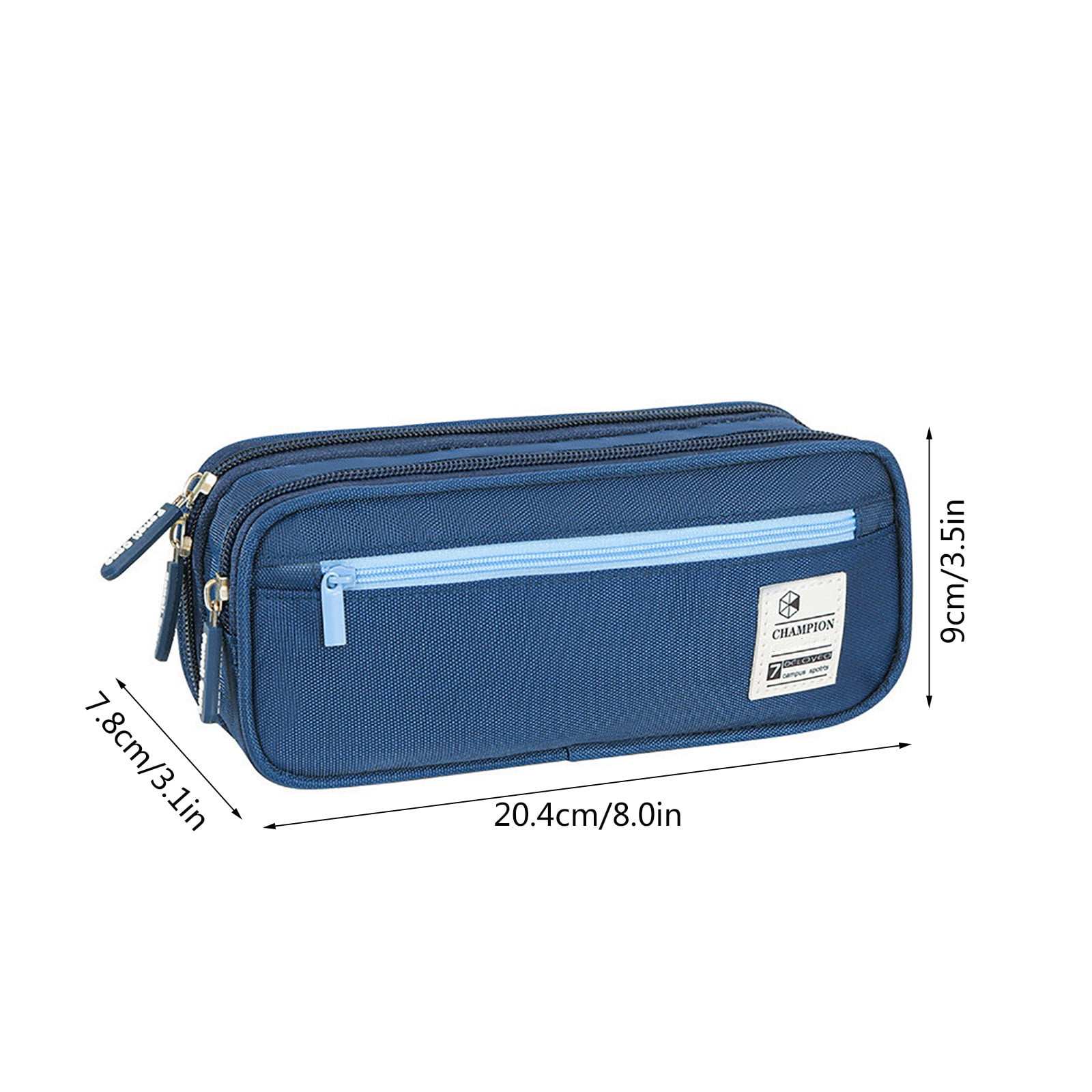 PALIFEUR Pencil Case Large Capacity Pencil Pouch, Multi-layer Aesthetic Pen Bag, Sturdy Multifunctional Pencil Bag, Pencil Box, Sky Blue Z-2-Navy - Image 3