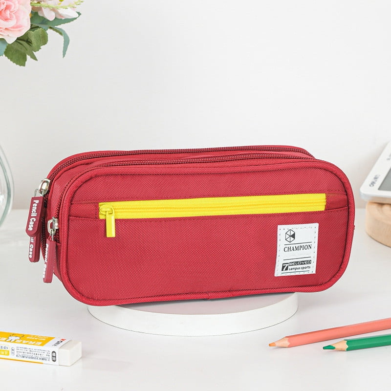 PALIFEUR Pencil Case Large Capacity Pencil Pouch, Multi-layer Aesthetic Pen Bag, Sturdy Multifunctional Pencil Bag, Pencil Box, Sky Blue Z-2-Red - Image 1