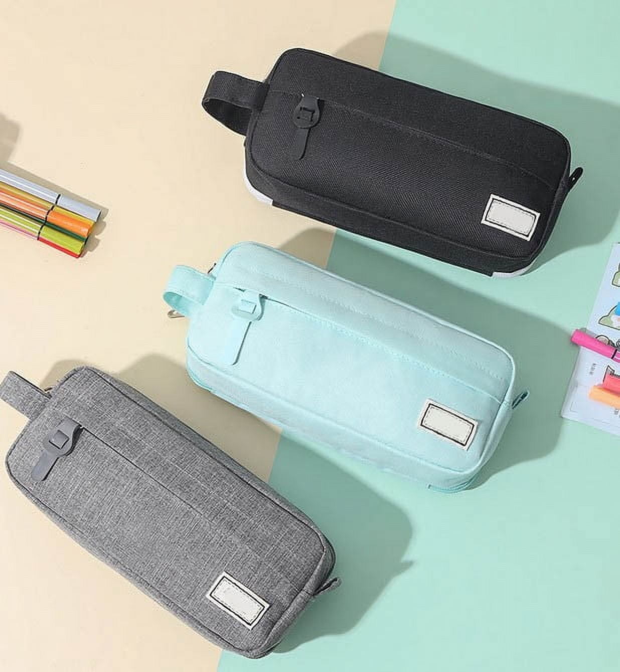 PALIFEUR Pencil Case Large Capacity Pencil Pouch, Multi-layer Aesthetic Pen Bag, Sturdy Multifunctional Pencil Bag, Pencil Box, Sky Blue Z-3-Blue - Image 6