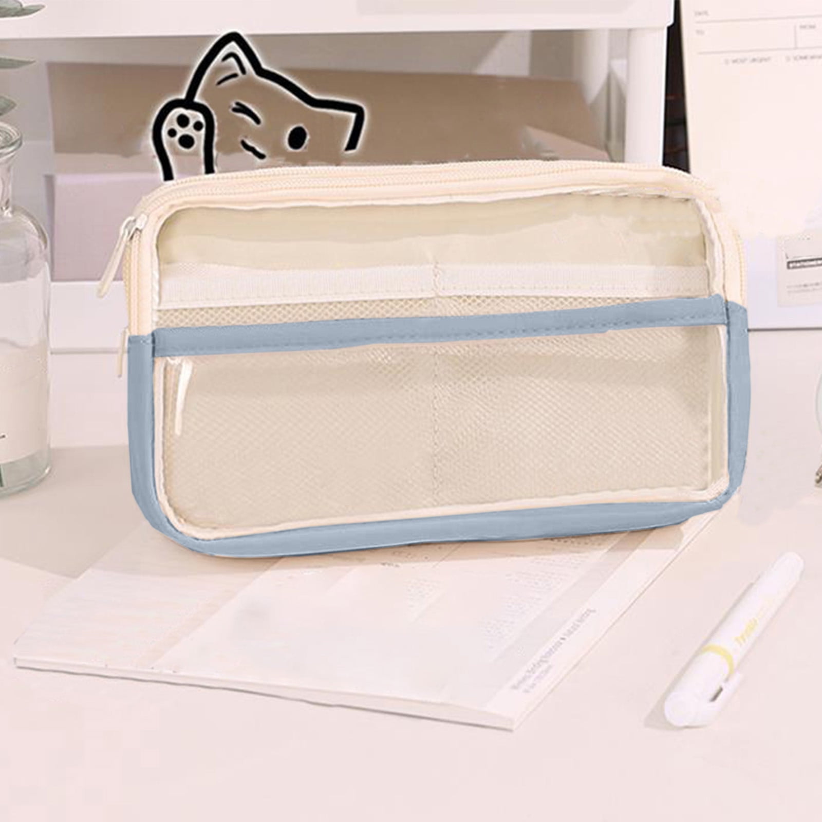 PALIFEUR Pencil Case Large Capacity Pencil Pouch, Multi-layer Aesthetic Pen Bag, Sturdy Multifunctional Pencil Bag, Pencil Box, Sky Blue Z-4-Blue - Image 5