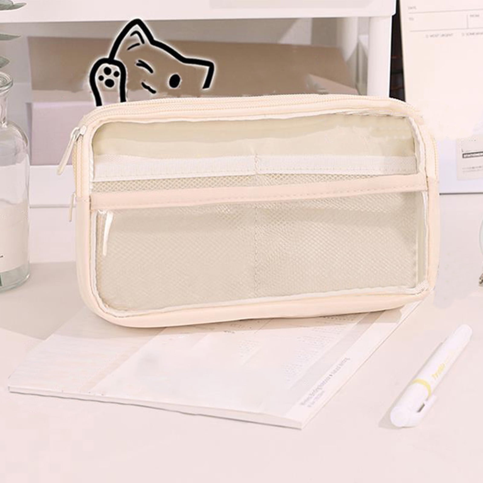 PALIFEUR Pencil Case Large Capacity Pencil Pouch, Multi-layer Aesthetic Pen Bag, Sturdy Multifunctional Pencil Bag, Pencil Box, Sky Blue Z-4-White - Image 5