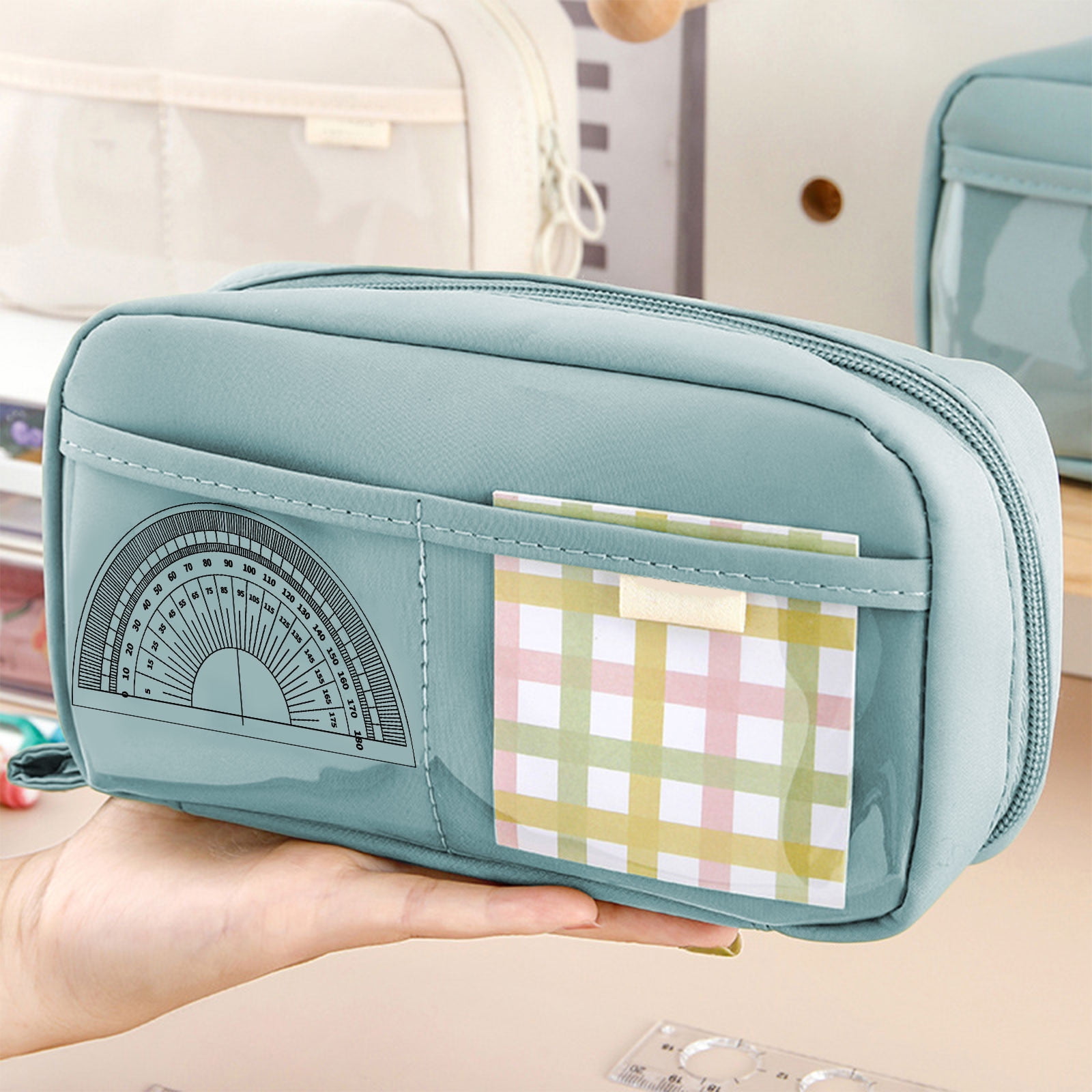 PALIFEUR Pencil Case Large Capacity Pencil Pouch, Multi-layer Aesthetic Pen Bag, Sturdy Multifunctional Pencil Bag, Pencil Box, Sky Blue Z-5-Blue - Image 1