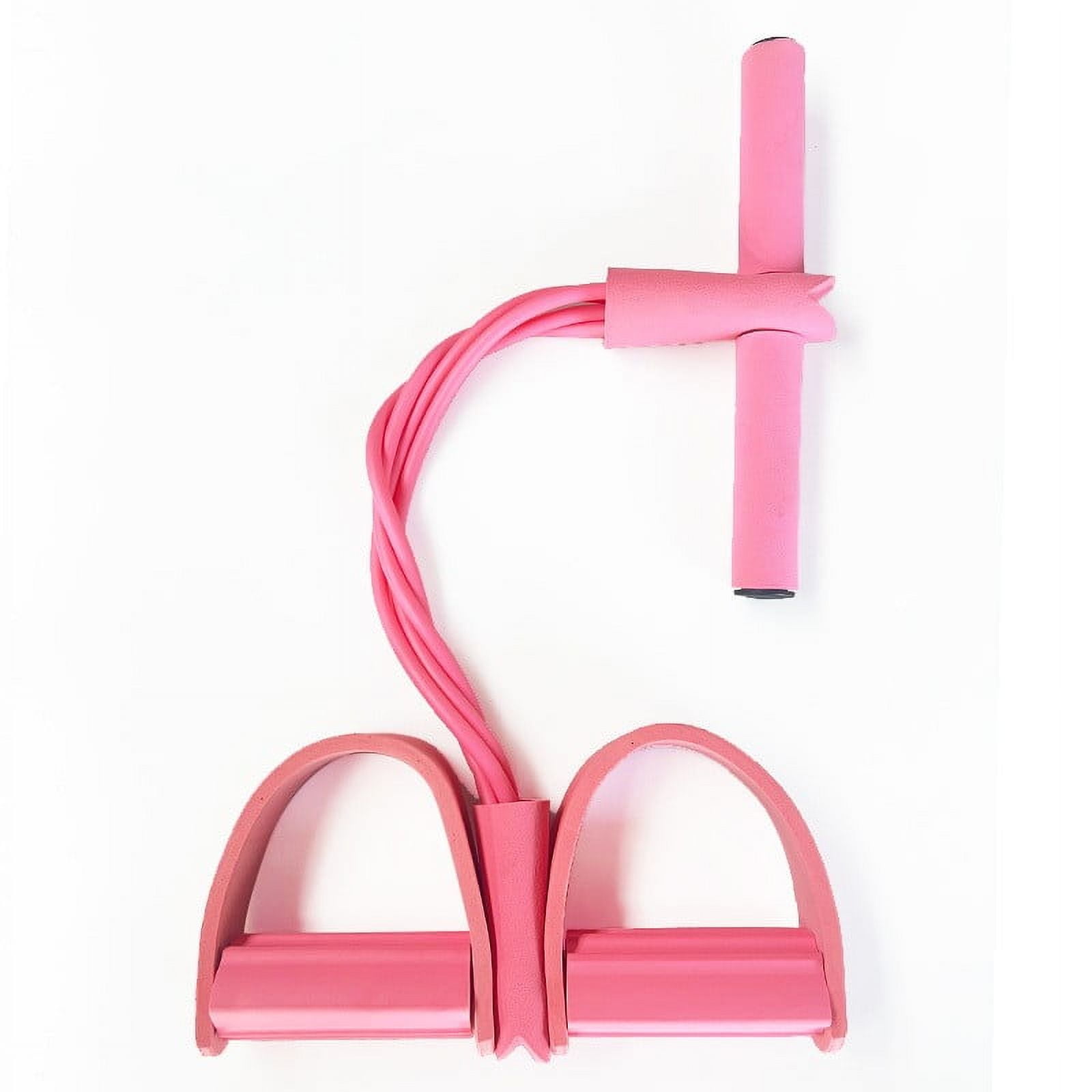 Tyidzon 4 Tube Pedal Ankle Puller, Yoga Pedal Resistance Elastic Pull Rope Fitness Sit-Up Exercise Equipment At Home Gym Arm Abs Leg Stretching Equipment Pink - Image 1