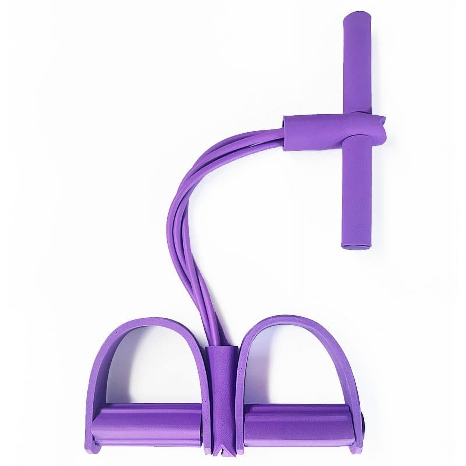 Tyidzon 4 Tube Pedal Ankle Puller, Yoga Pedal Resistance Elastic Pull Rope Fitness Sit-Up Exercise Equipment At Home Gym Arm Abs Leg Stretching Equipment Purple - Image 1