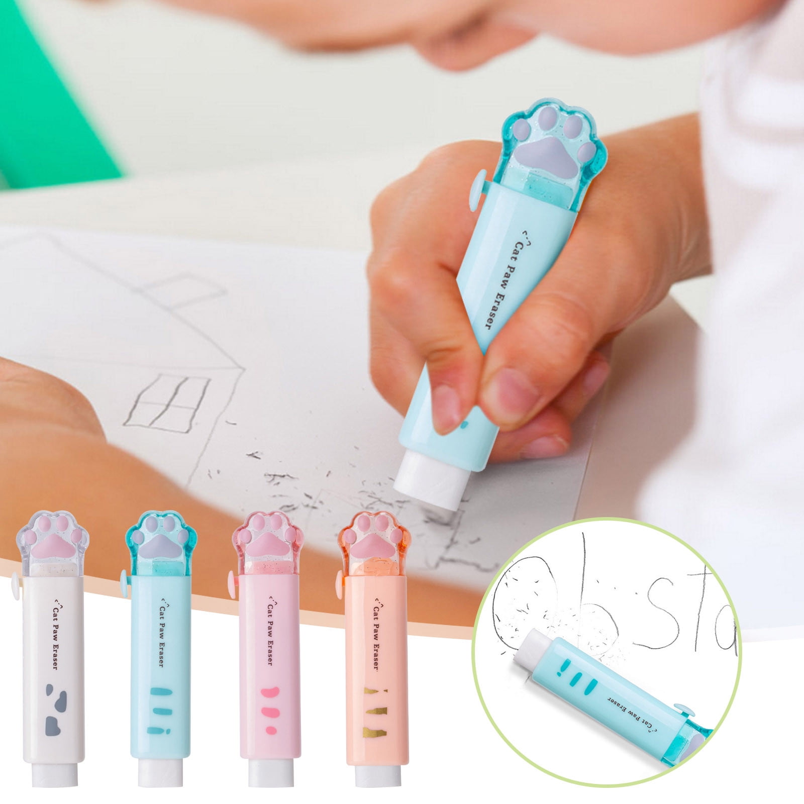 Tyidzon Erasers for Pencils 2 Pack, Cute Pencil Erasers for Office, Erasers for Drawing Sketching Blue - Image 1