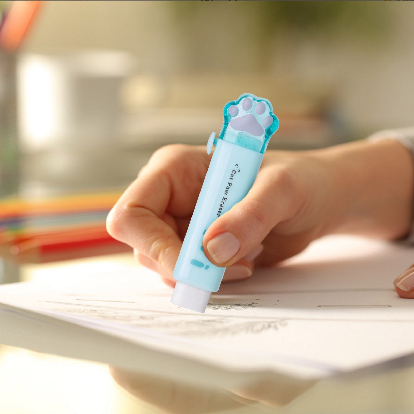 Tyidzon Erasers for Pencils 2 Pack, Cute Pencil Erasers for Office, Erasers for Drawing Sketching Blue - Image 4