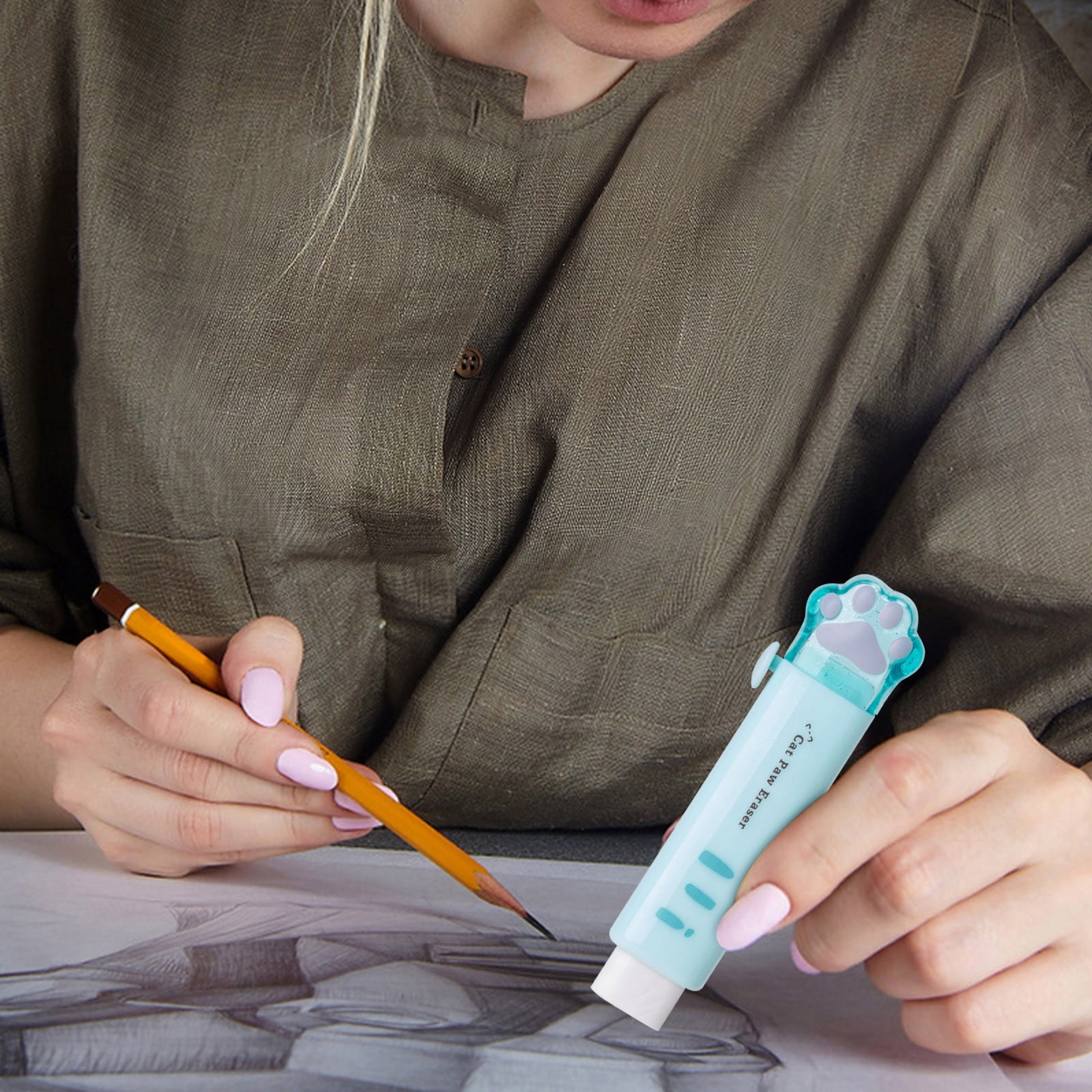 Tyidzon Erasers for Pencils 2 Pack, Cute Pencil Erasers for Office, Erasers for Drawing Sketching Blue - Image 6