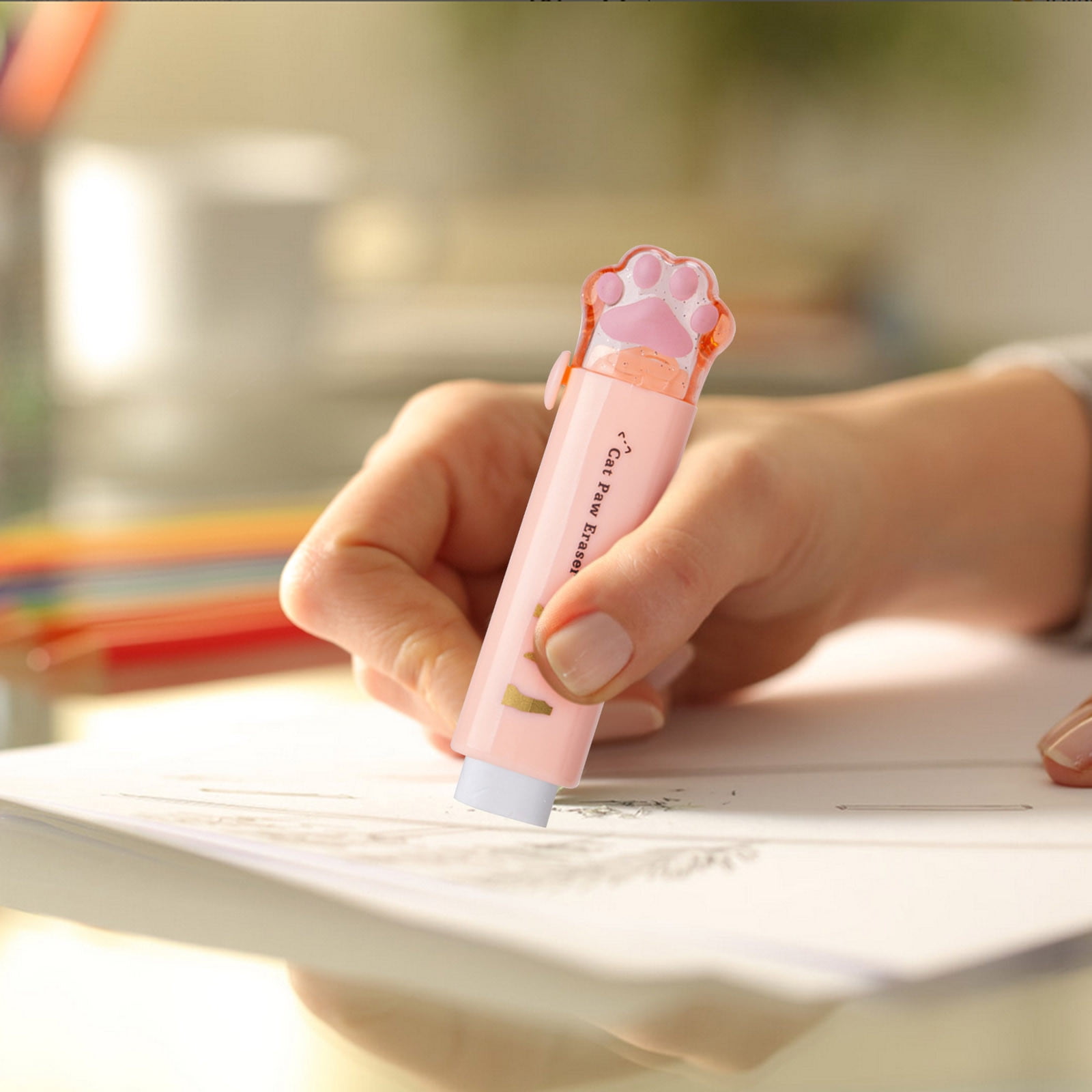Tyidzon Erasers for Pencils 2 Pack, Cute Pencil Erasers for Office, Erasers for Drawing Sketching Orange - Image 4