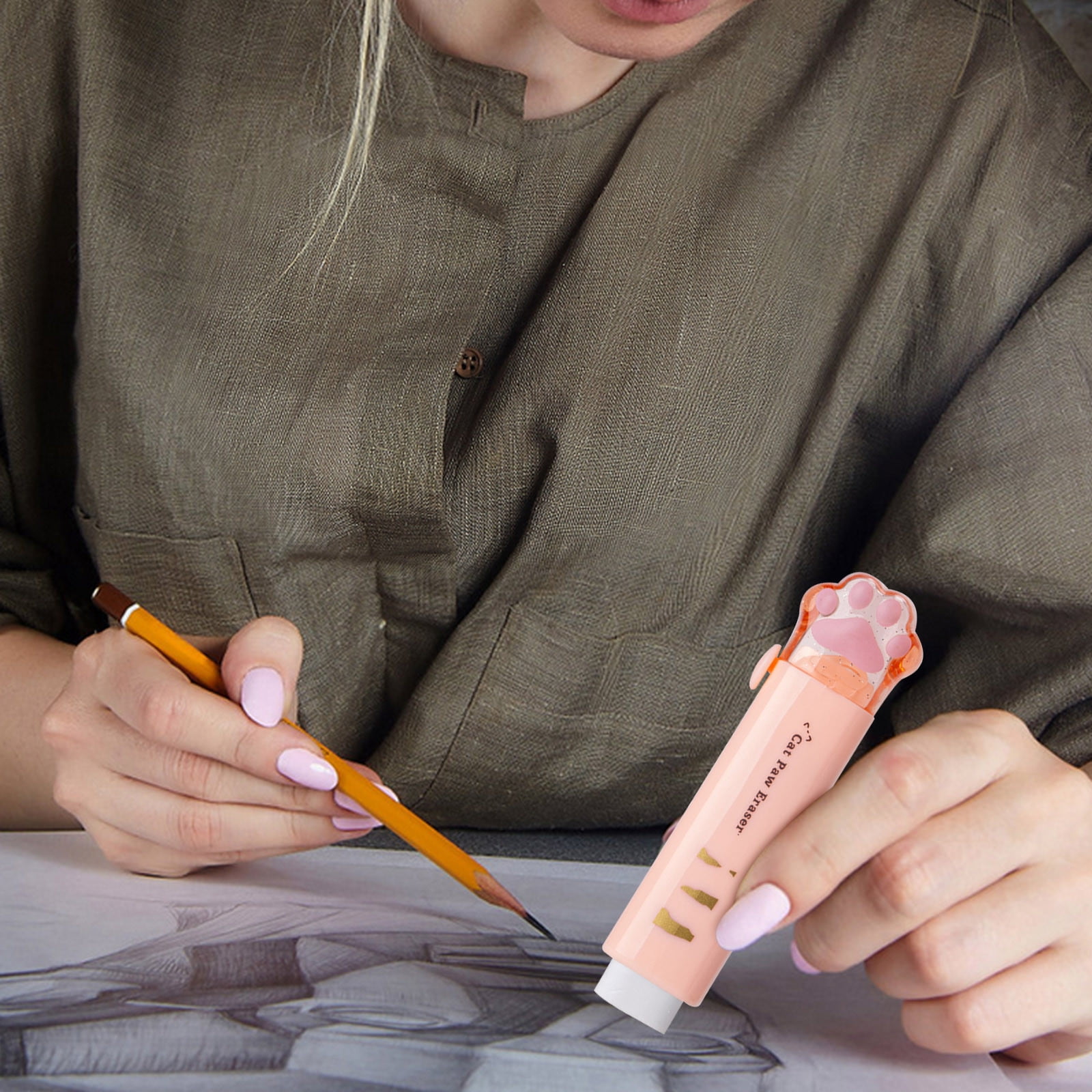 Tyidzon Erasers for Pencils 2 Pack, Cute Pencil Erasers for Office, Erasers for Drawing Sketching Orange - Image 6