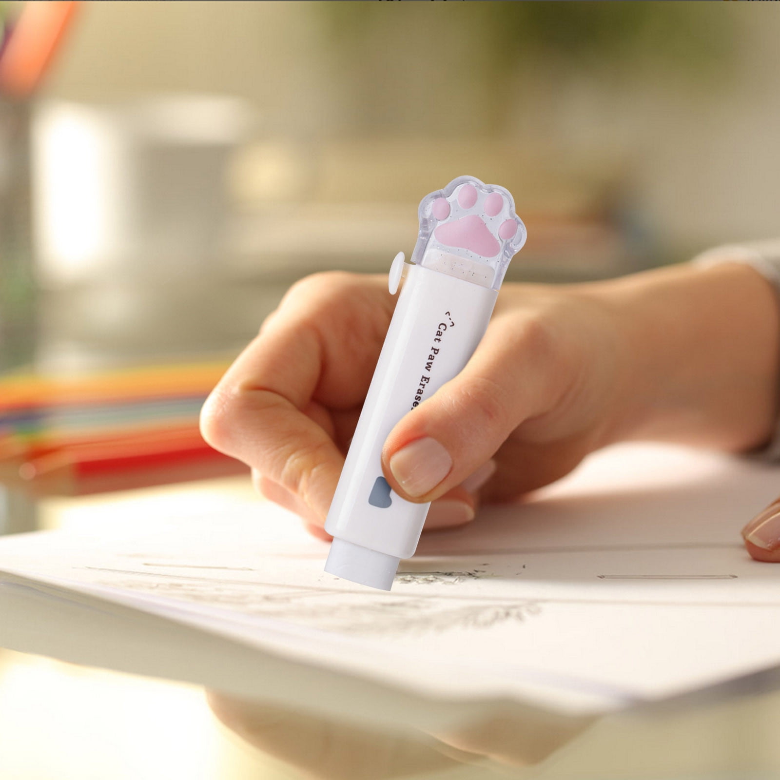 Tyidzon Erasers for Pencils 2 Pack, Cute Pencil Erasers for Office, Erasers for Drawing Sketching White - Image 4
