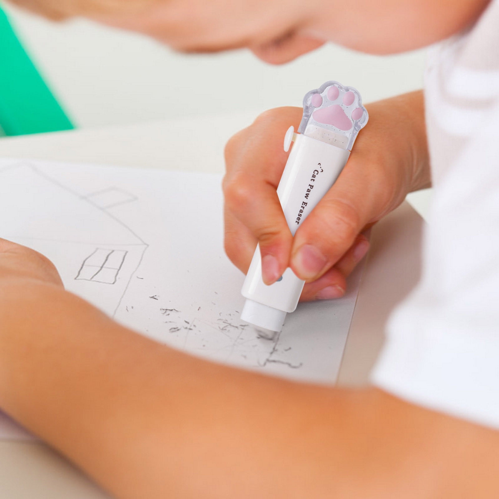 Tyidzon Erasers for Pencils 2 Pack, Cute Pencil Erasers for Office, Erasers for Drawing Sketching White - Image 5
