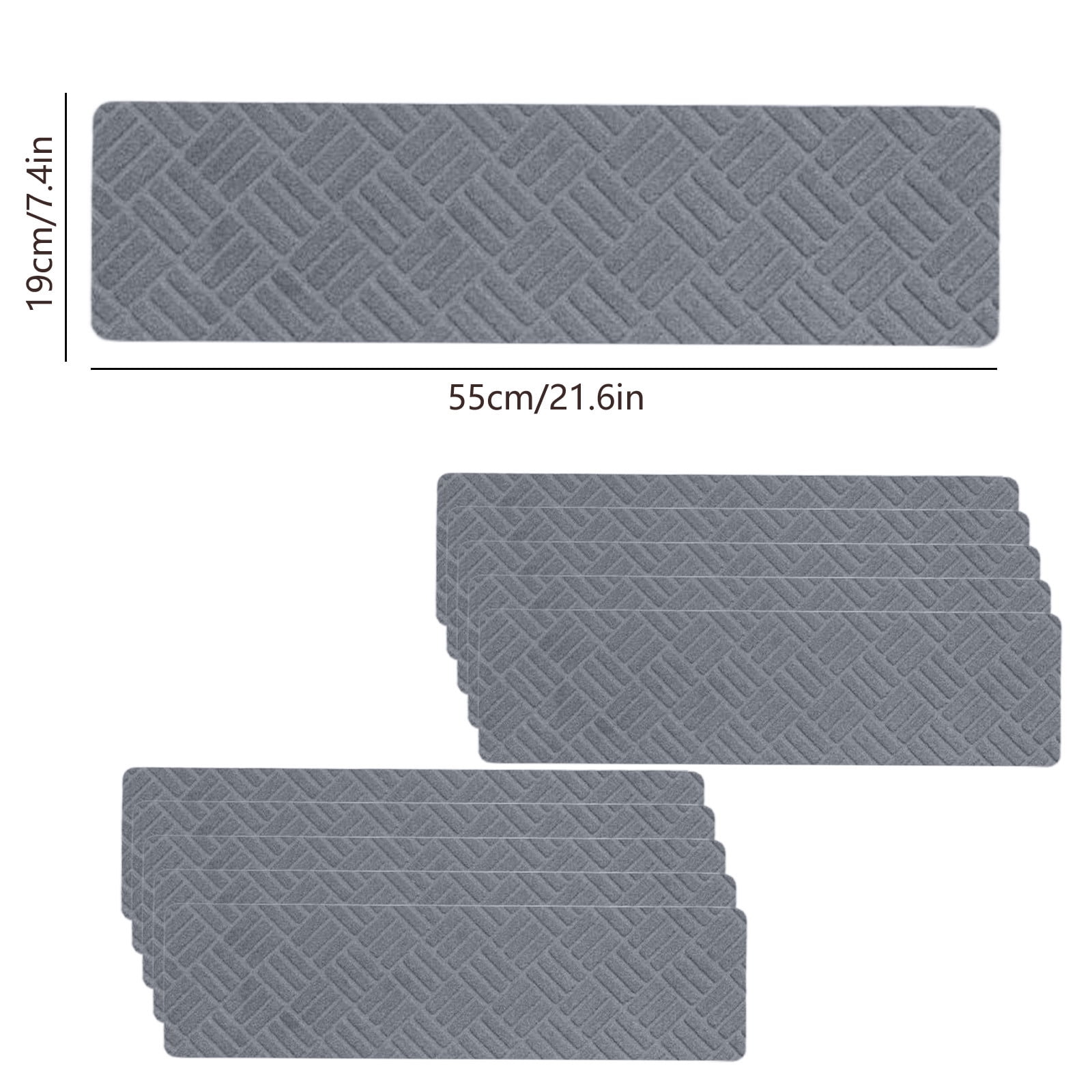 PALIFEUR Stair Treads for Wooden Steps, Soft Stair Treads, 8 x 30 Inch Reusable Carpet Stair Treads, Washable Stair Runners for Wooden Steps Non Slip Stair Rugs #11_Dark Gray - Image 3
