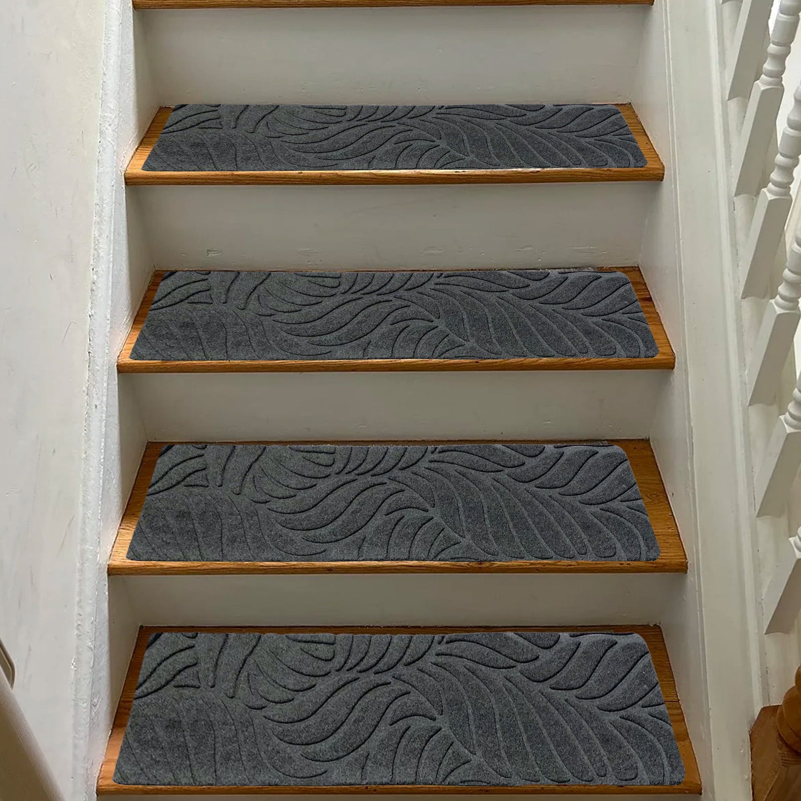 PALIFEUR Stair Treads for Wooden Steps, Soft Stair Treads, 8 x 30 Inch Reusable Carpet Stair Treads, Washable Stair Runners for Wooden Steps Non Slip Stair Rugs #7_Brown - Image 6