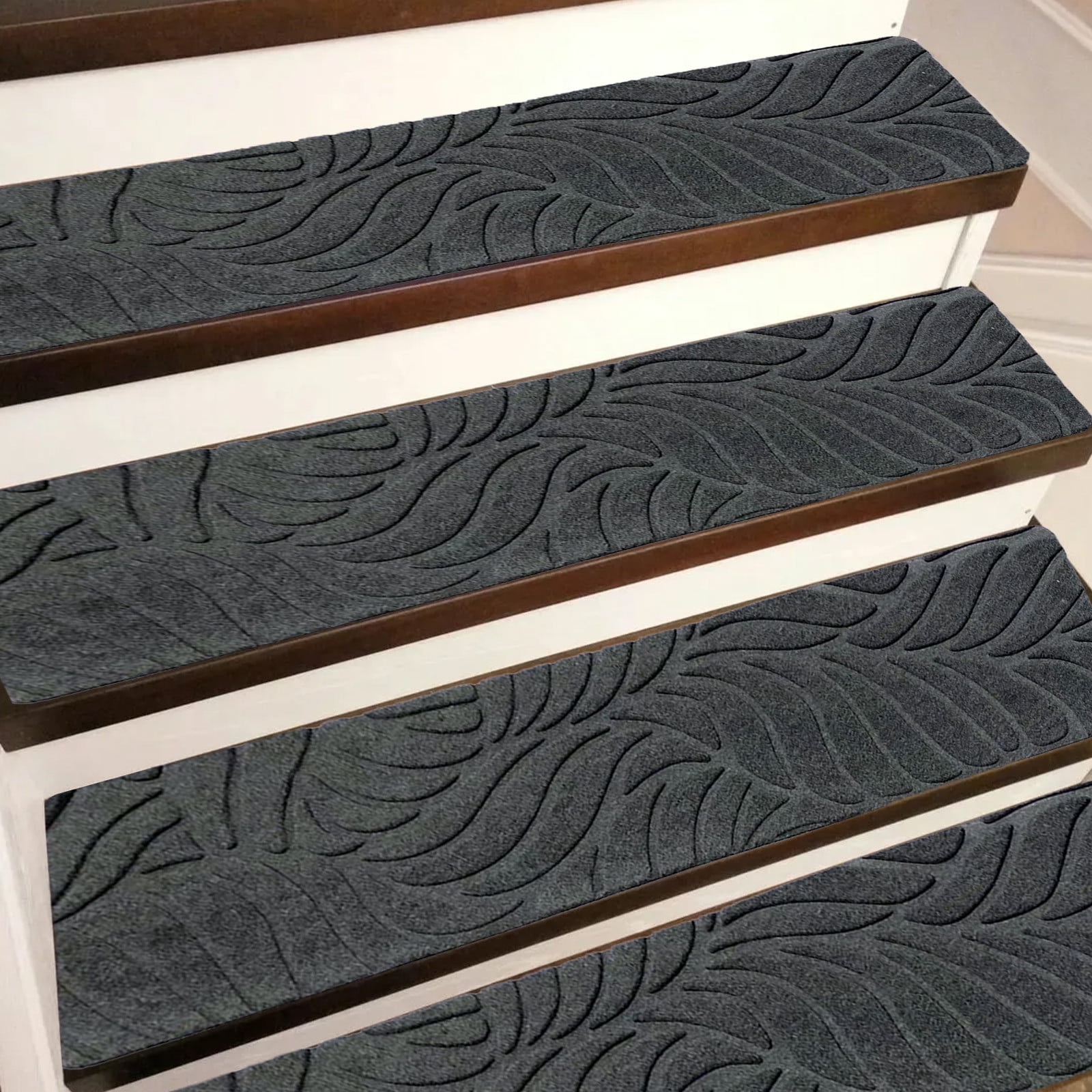 PALIFEUR Stair Treads for Wooden Steps, Soft Stair Treads, 8 x 30 Inch Reusable Carpet Stair Treads, Washable Stair Runners for Wooden Steps Non Slip Stair Rugs #7_Brown - Image 7