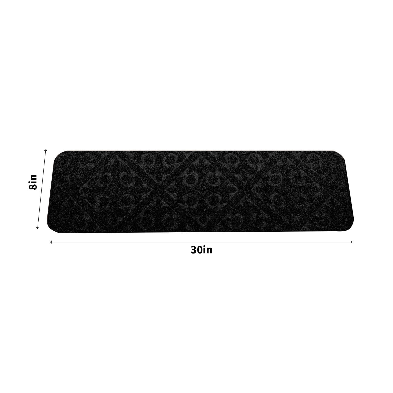 PALIFEUR Stair Treads for Wooden Steps, Soft Stair Treads, 8 x 30 Inch Reusable Carpet Stair Treads, Washable Stair Runners for Wooden Steps Non Slip Stair Rugs Black - Image 3