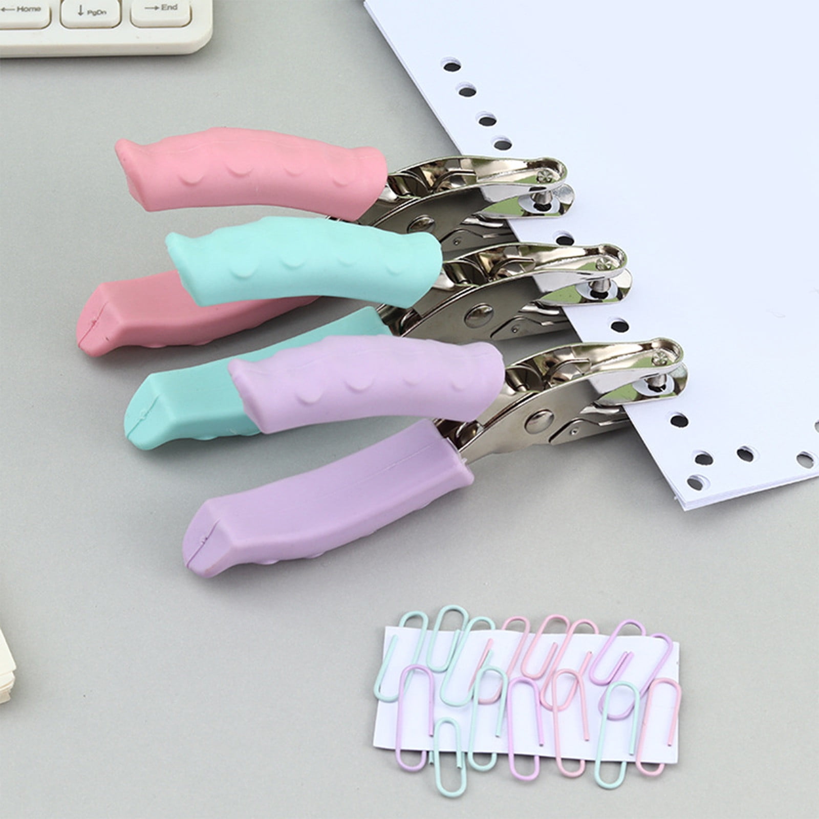 Tyidzon Single Hole Punch, Paper Punch Small Hole Paper Punch for Crafts, Scrapbooks, Handheld Hole Puncher for Paper Crafts in Home, Office, Classroom Green - Image 1