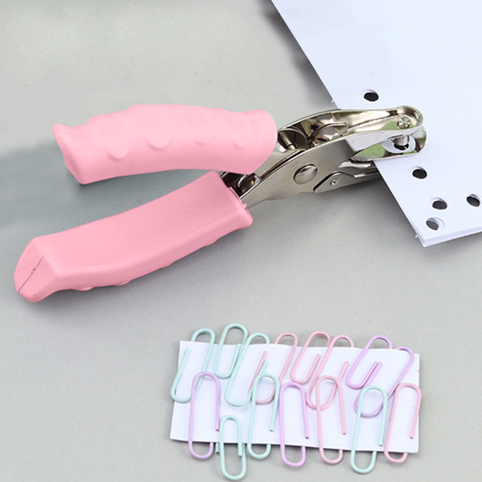 Tyidzon Single Hole Punch, Paper Punch Small Hole Paper Punch for Crafts, Scrapbooks, Handheld Hole Puncher for Paper Crafts in Home, Office, Classroom Pink - Image 2