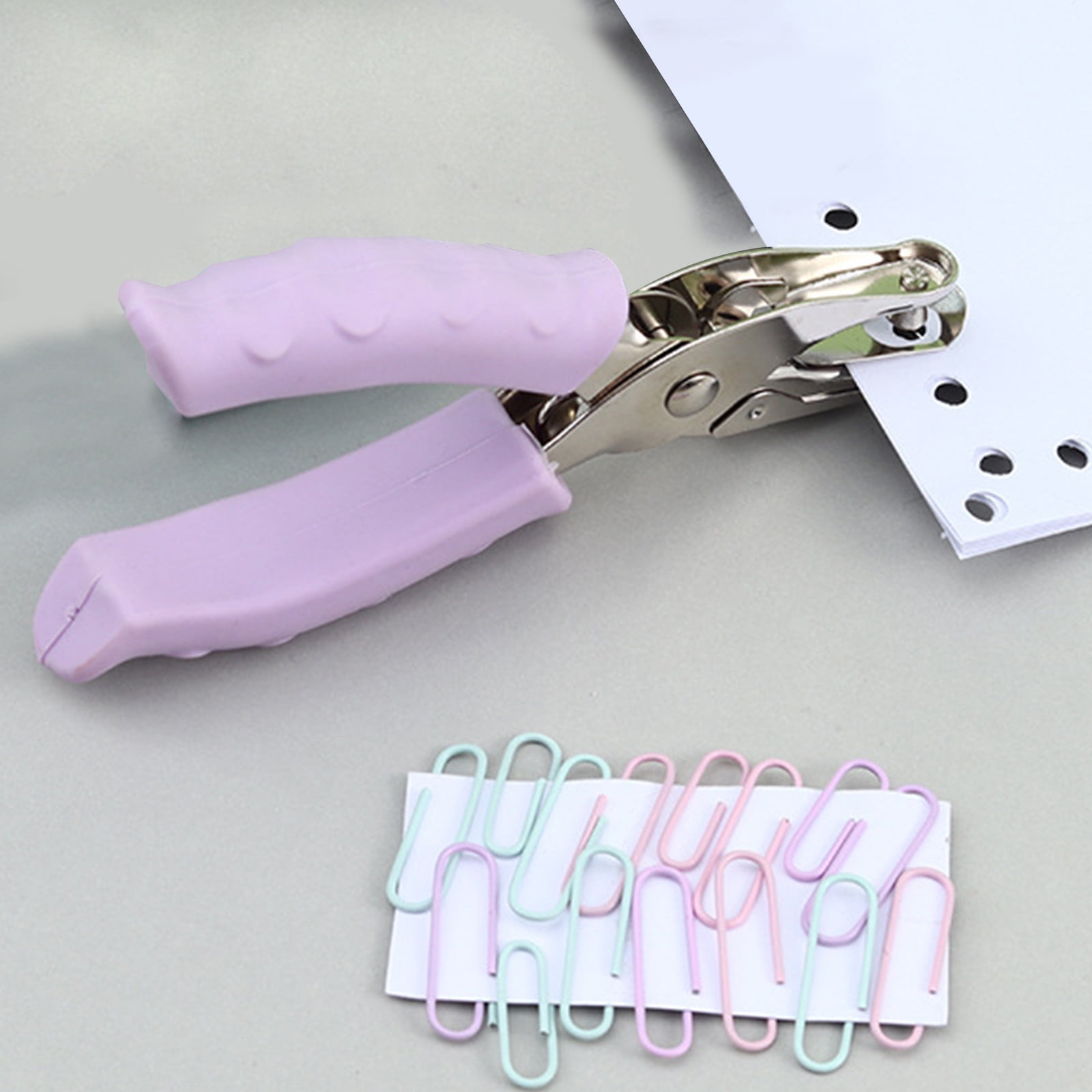 Tyidzon Single Hole Punch, Paper Punch Small Hole Paper Punch for Crafts, Scrapbooks, Handheld Hole Puncher for Paper Crafts in Home, Office, Classroom Purple - Image 2