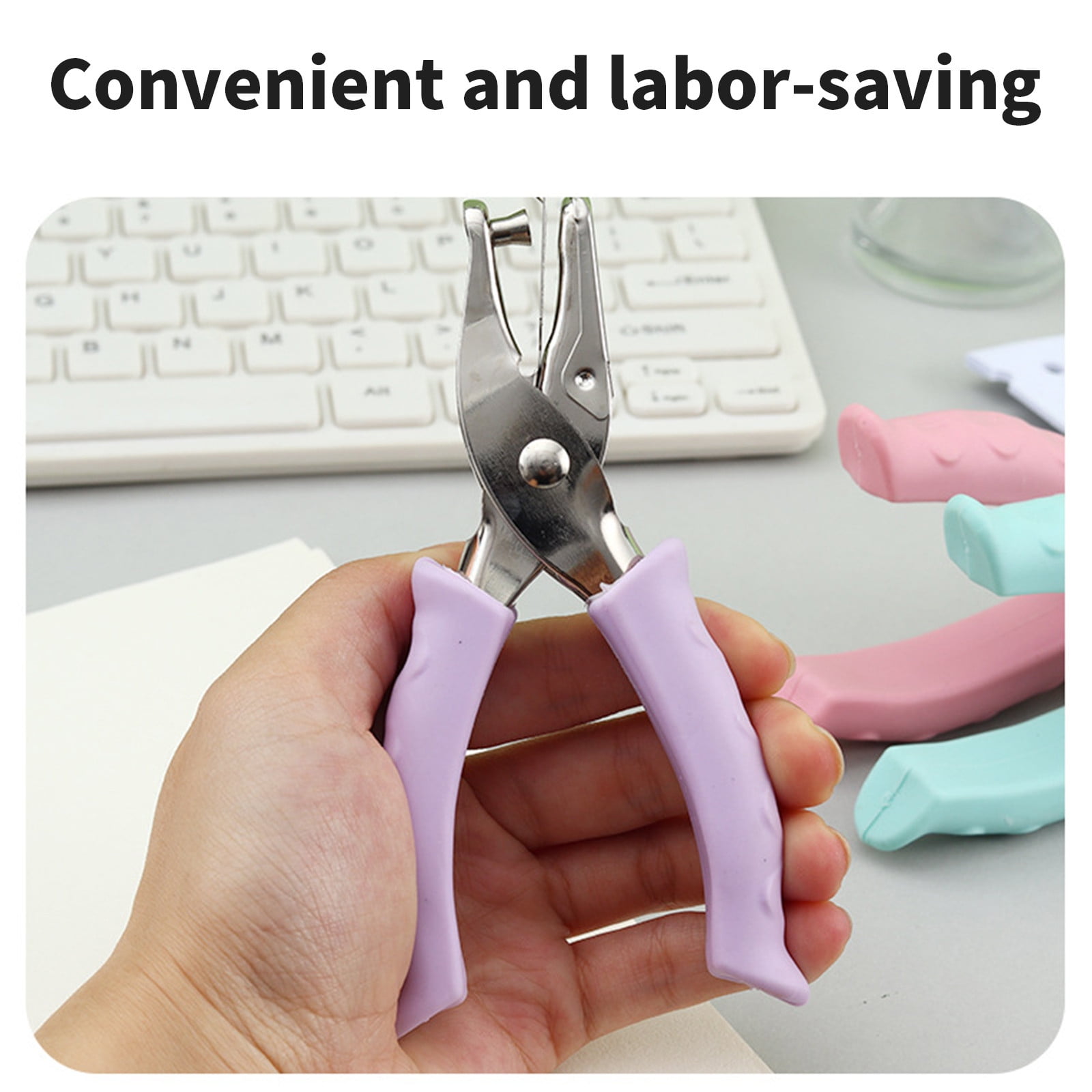 Tyidzon Single Hole Punch, Paper Punch Small Hole Paper Punch for Crafts, Scrapbooks, Handheld Hole Puncher for Paper Crafts in Home, Office, Classroom Purple - Image 5