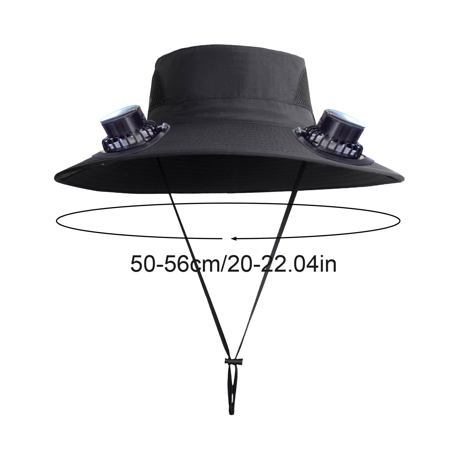 PALIFEUR Wide Brim Solar Fan Hat with 2 Solar Fan, Fan Built in Hat with Fans Solar Power, Solar Powered Fan Hat for Outdoor Fishing Travel, 3 Speed Adjustable Fan Hat Black - Image 4