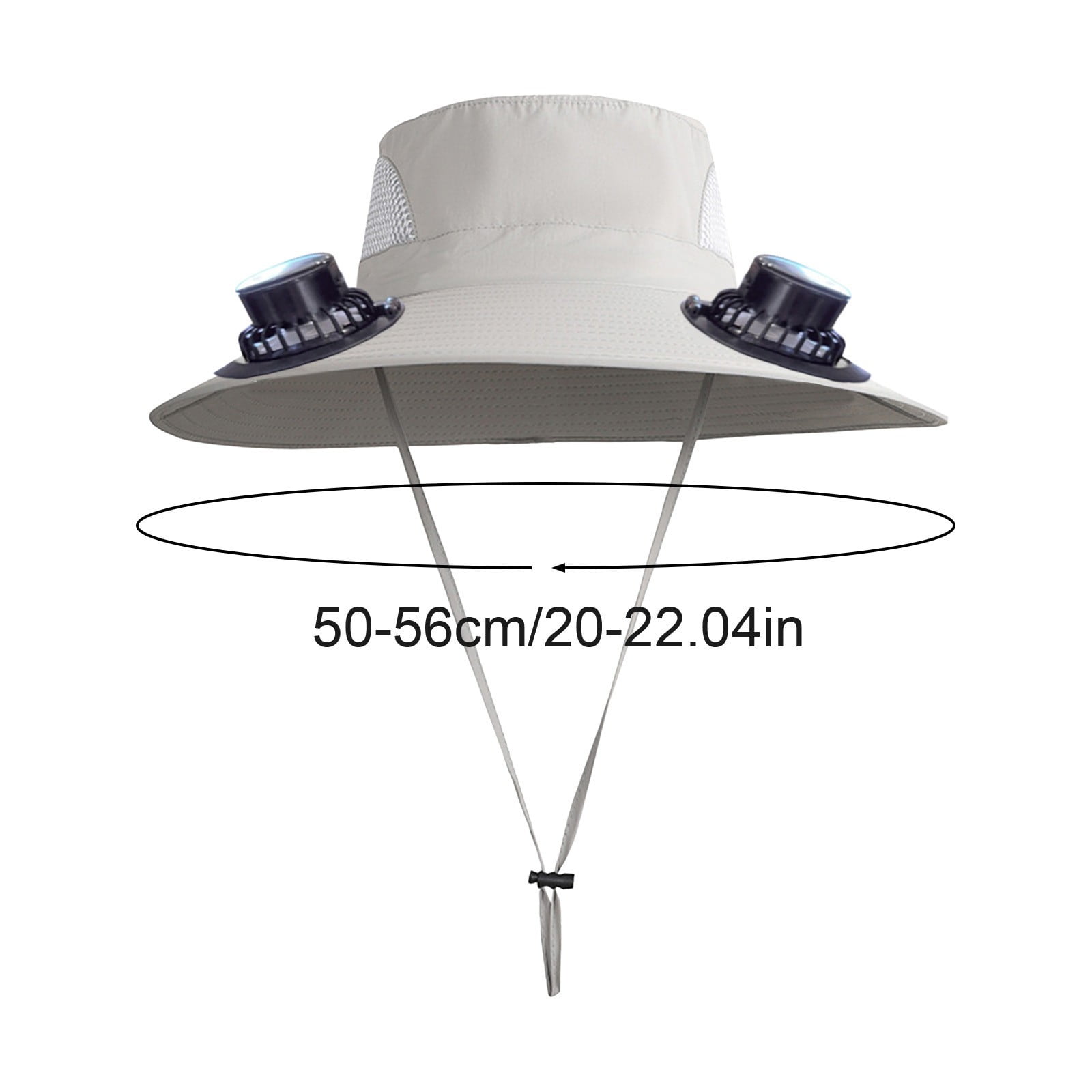 PALIFEUR Wide Brim Solar Fan Hat with 2 Solar Fan, Fan Built in Hat with Fans Solar Power, Solar Powered Fan Hat for Outdoor Fishing Travel, 3 Speed Adjustable Fan Hat Gray - Image 4
