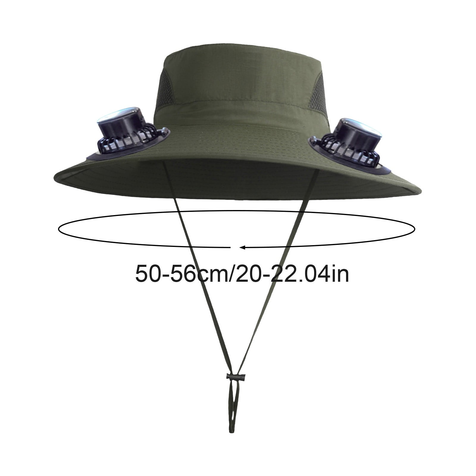 PALIFEUR Wide Brim Solar Fan Hat with 2 Solar Fan, Fan Built in Hat with Fans Solar Power, Solar Powered Fan Hat for Outdoor Fishing Travel, 3 Speed Adjustable Fan Hat Green - Image 4