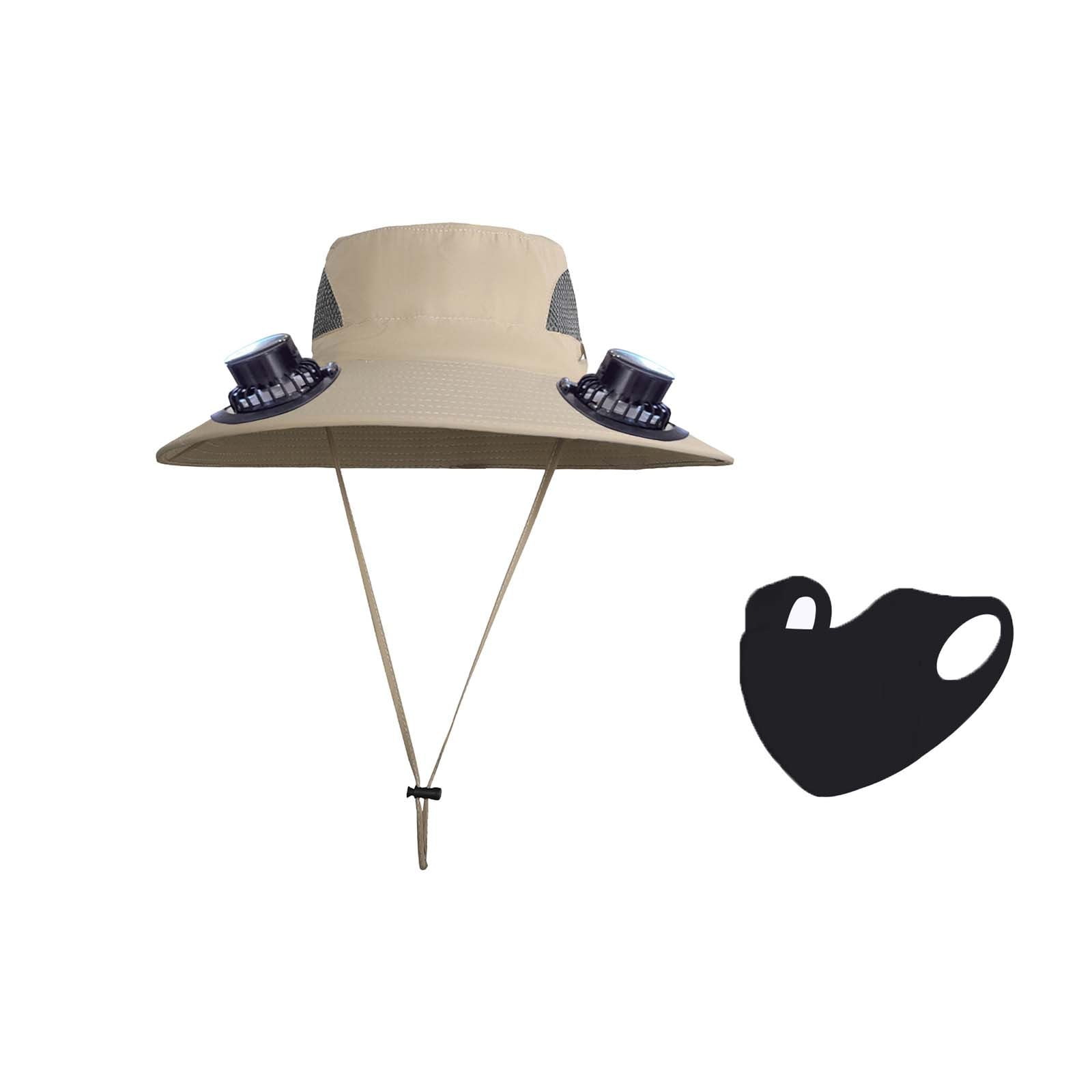 PALIFEUR Wide Brim Solar Fan Hat with 2 Solar Fan, Fan Built in Hat with Fans Solar Power, Solar Powered Fan Hat for Outdoor Fishing Travel, 3 Speed Adjustable Fan Hat White - Image 3