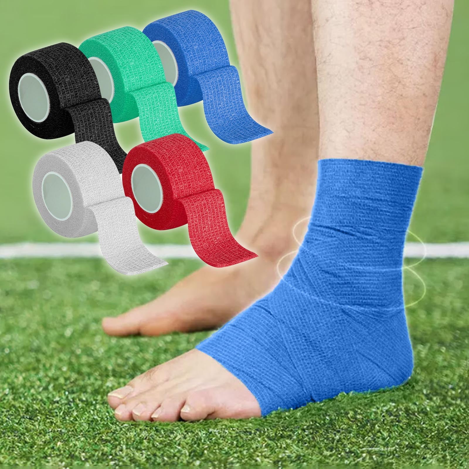 Tyidzon 3 Rolls Kinesiology Tape, 3 Colors 1 Inch x 14.8 Feet Athletic Tape, Elastic Muscle Tape, Sports Tape, Thumb, Finger, Wrist, Ankle, Knee Tape for Exercise and Daily Use Green - Image 5