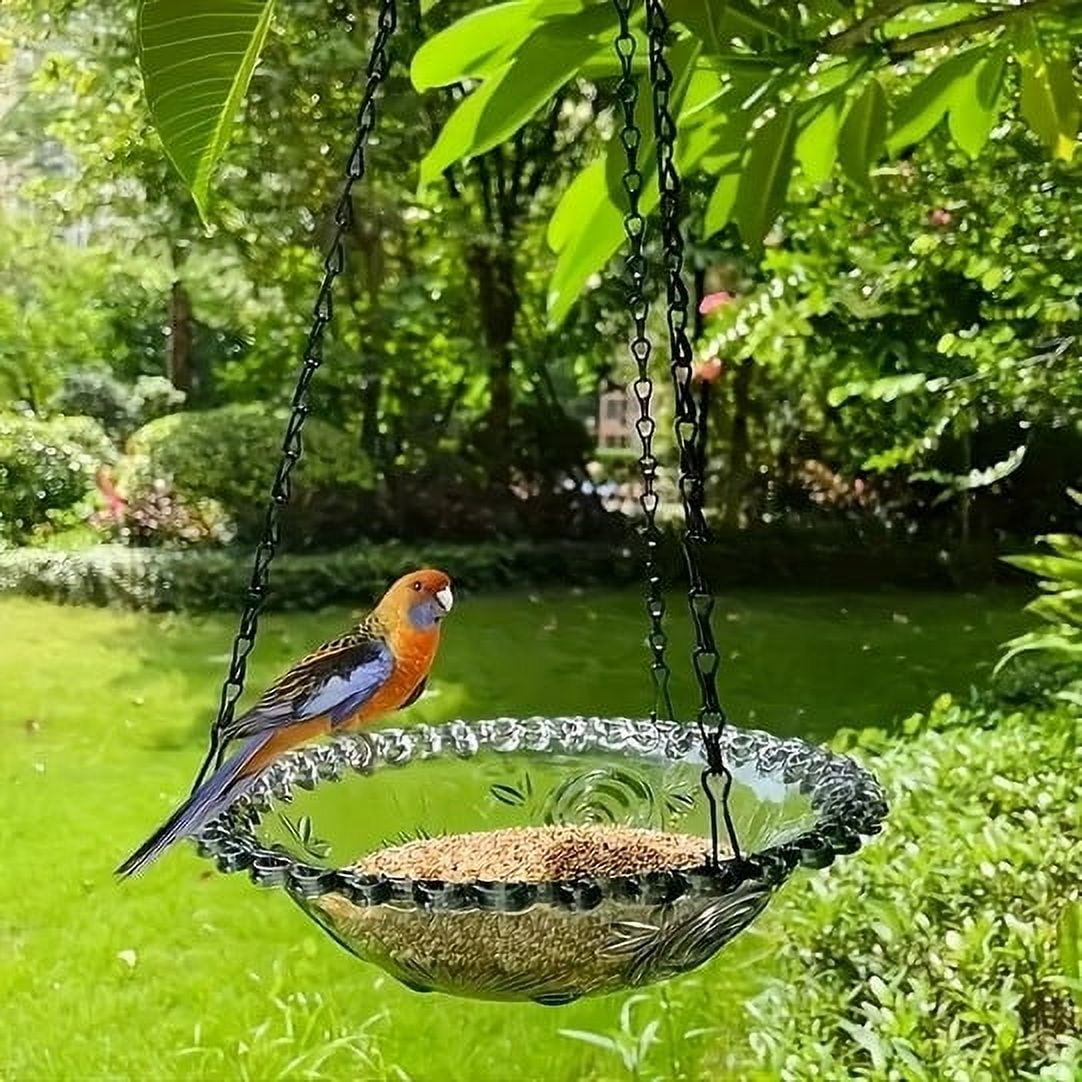 PALIFEUR Bird Feeders for Outdoors Hanging Bird Feeder Wild Birds Feeder, Birdfeeders Outside Hanging, Wild Small Large Bowl Feeders for Garden (Diameter 15.7