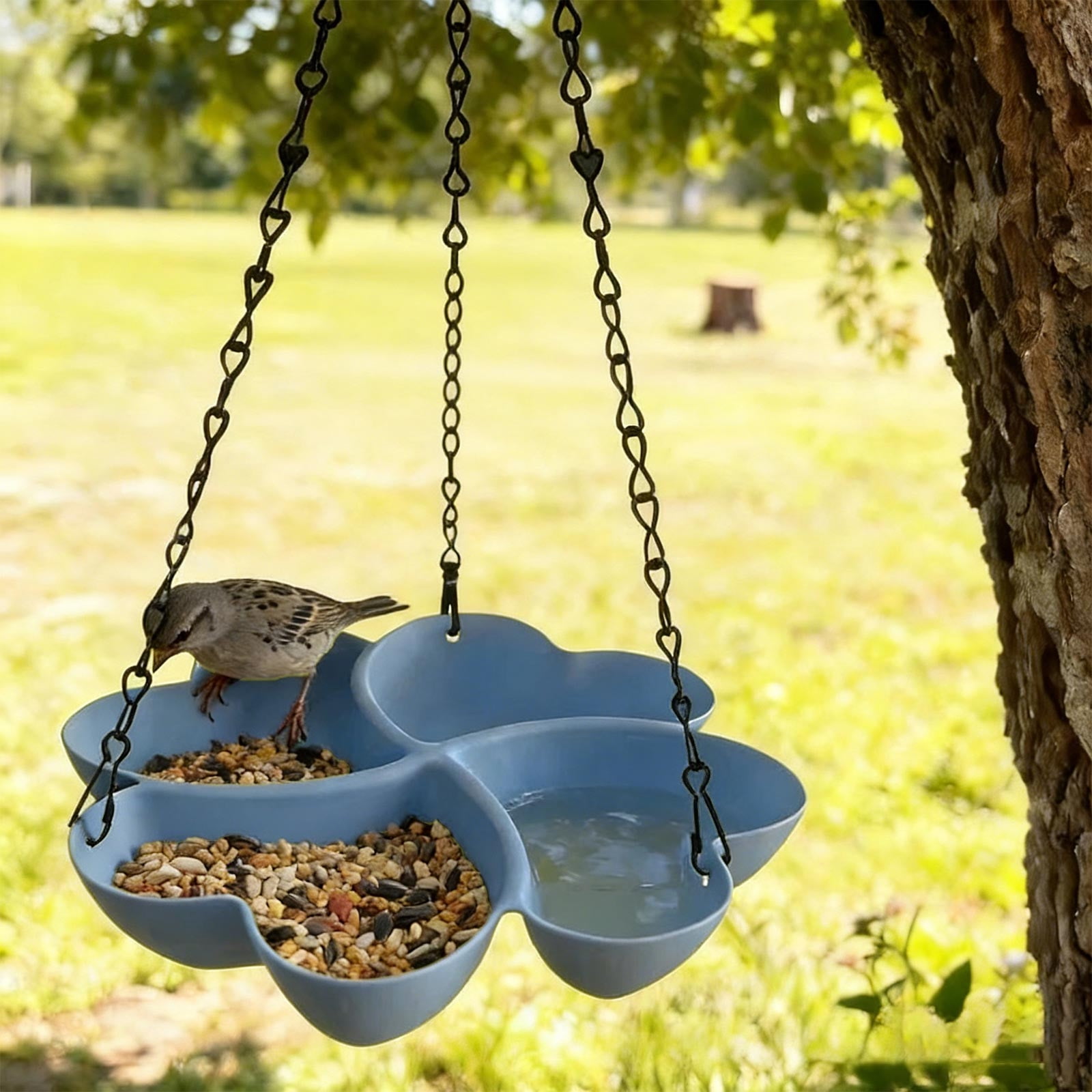 PALIFEUR Bird Feeders for Outdoors Hanging Bird Feeder Wild Birds Feeder, Birdfeeders Outside Hanging, Wild Small Large Bowl Feeders for Garden (Diameter 15.7