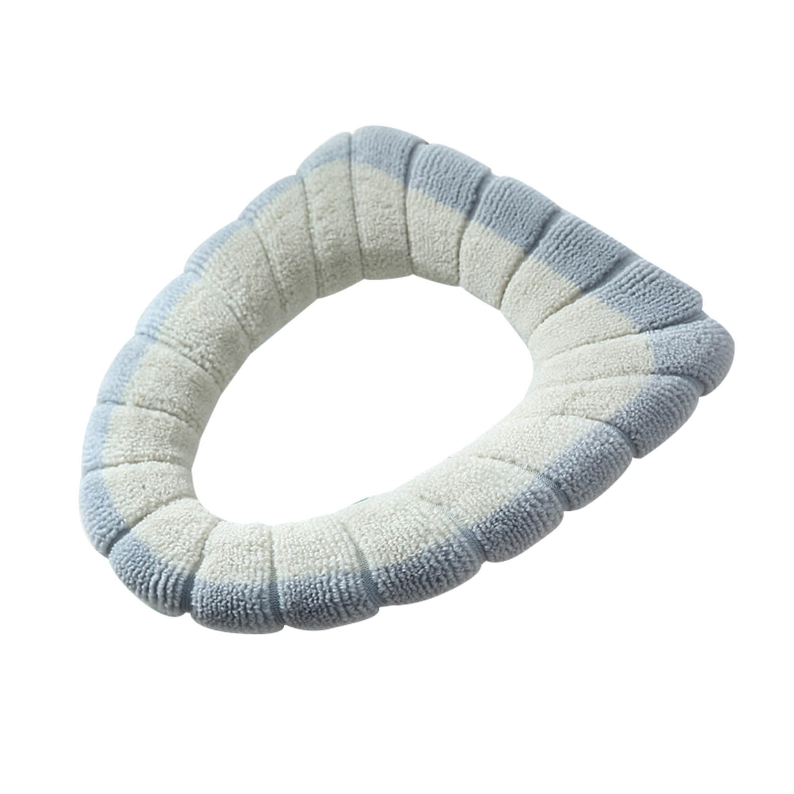 PALIFEUR Toilet Seat Cushion, Soft Thicker Knitting Cotton Bathroom Toilet Seat Cover, Non Slip Warmer Comfortable Seat Cushions with Memory Foam, Washable Reusable Toilet Seat Covers Coffee - Image 2